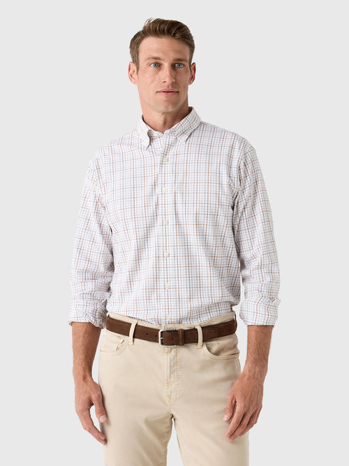 Johnnie-O Men's Sandlewood Pane Everyday Performance Button-Down Shirt