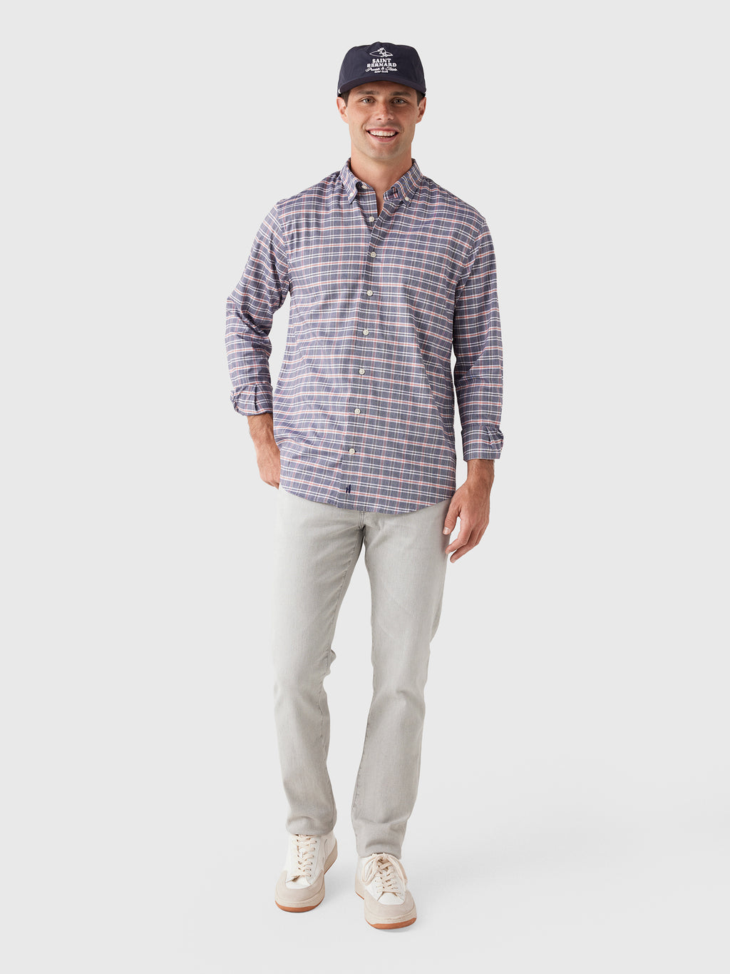 Johnnie-O Men's Basswood Plaid Performance Button-Down Shirt - Saint Bernard