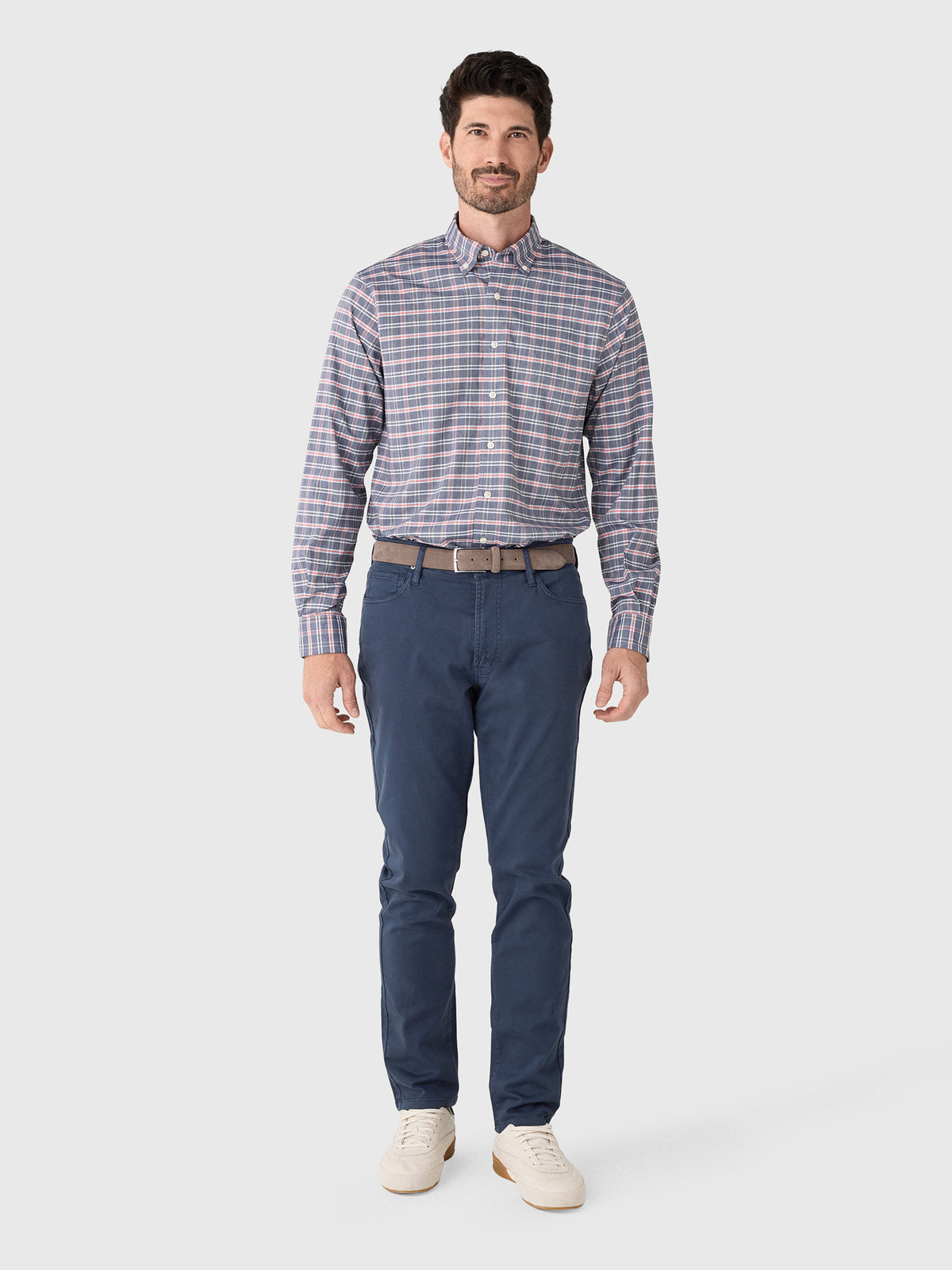 Johnnie-O Men's Basswood Plaid Performance Button-Down Shirt - Saint Bernard