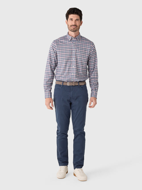 Johnnie-O Men's Basswood Plaid Performance Button-Down Shirt - Saint Bernard