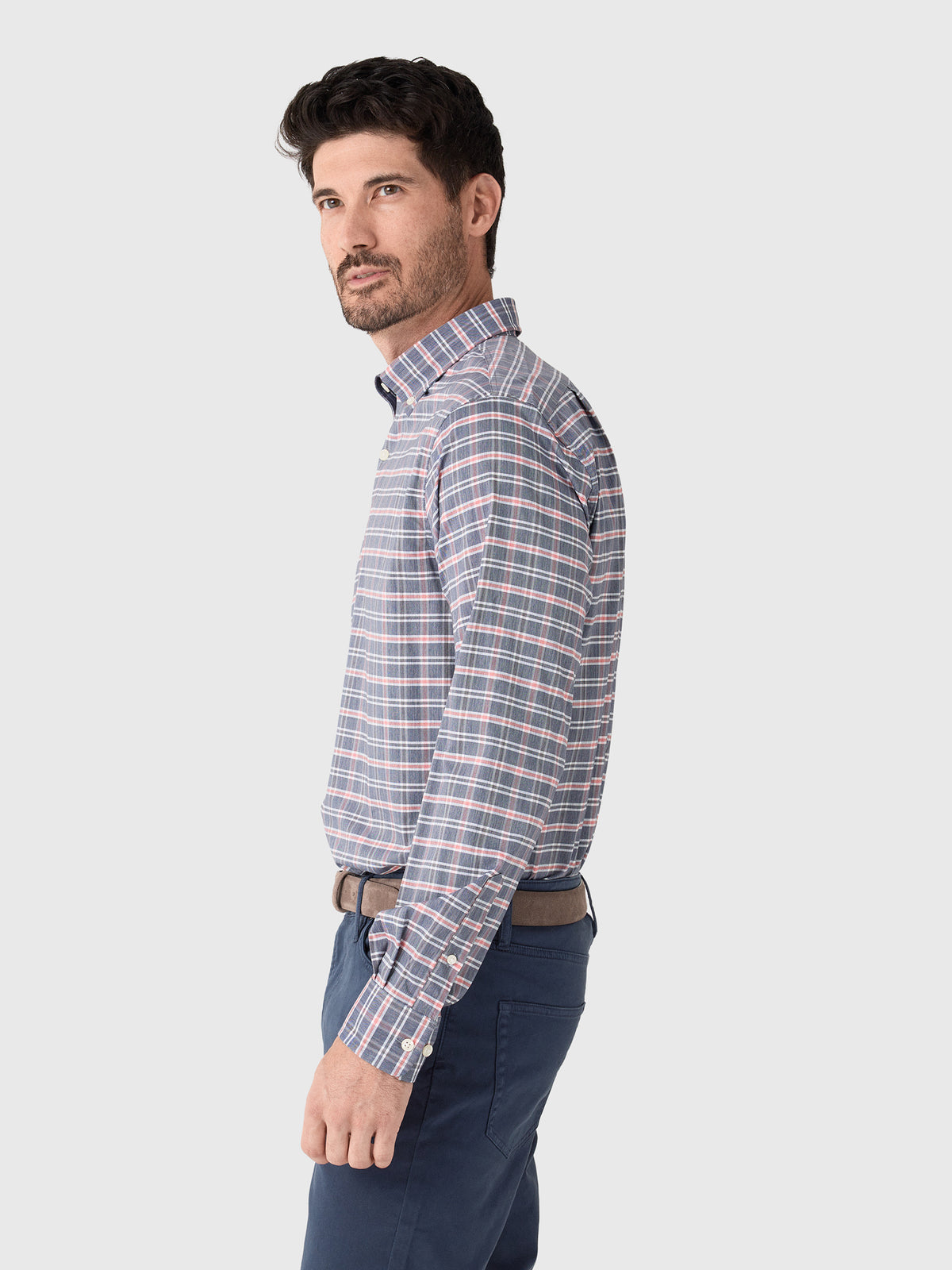 Johnnie-O Men's Basswood Plaid Performance Button-Down Shirt - Saint Bernard