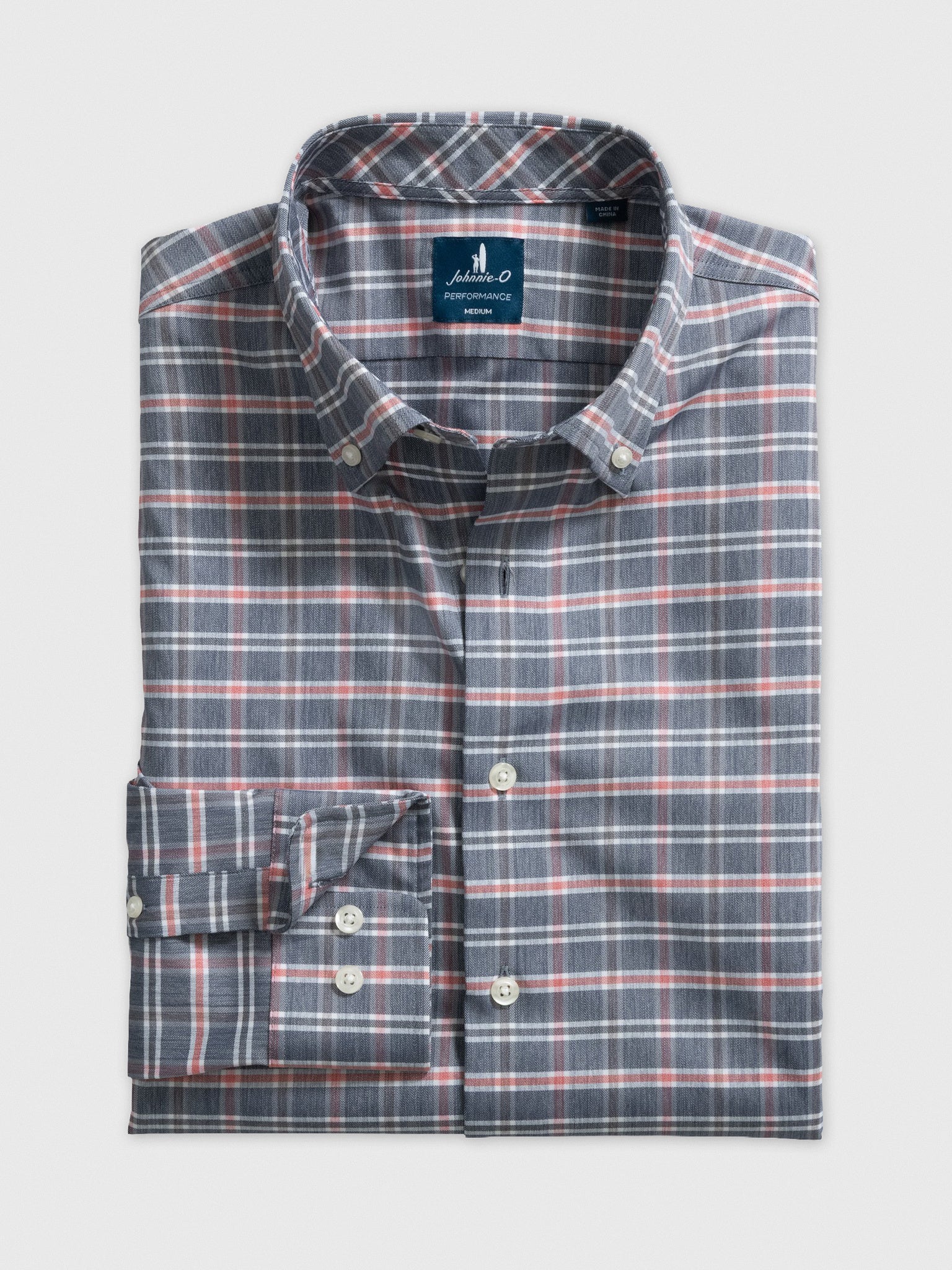 Johnnie-O Men's Basswood Plaid Performance Button-Down Shirt - Saint Bernard