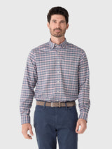 Johnnie-O Men's Basswood Plaid Performance Button-Down Shirt - Saint Bernard