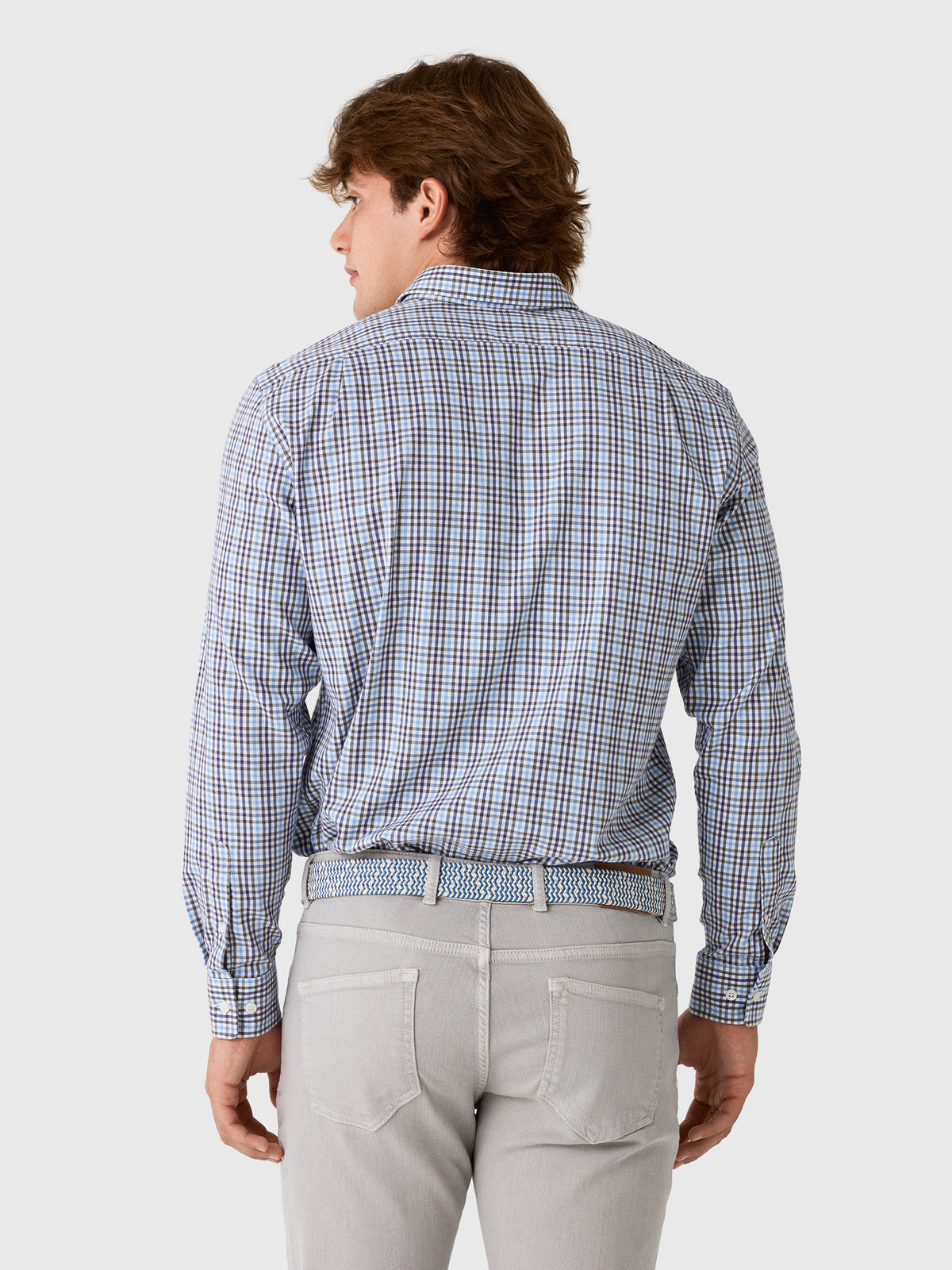 Johnnie-O Men's Highland Pane Performance Button-Down Shirt - Saint Bernard