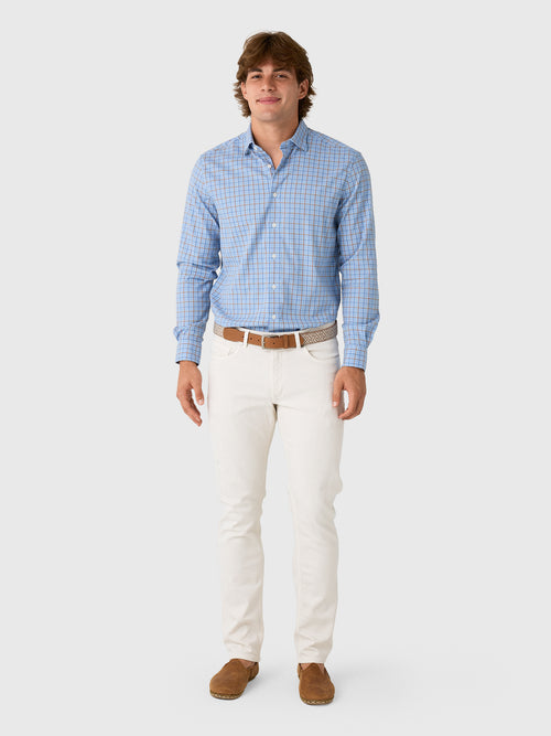 Johnnie-O Men's Chestnut Pane Performance Button-Down Shirt