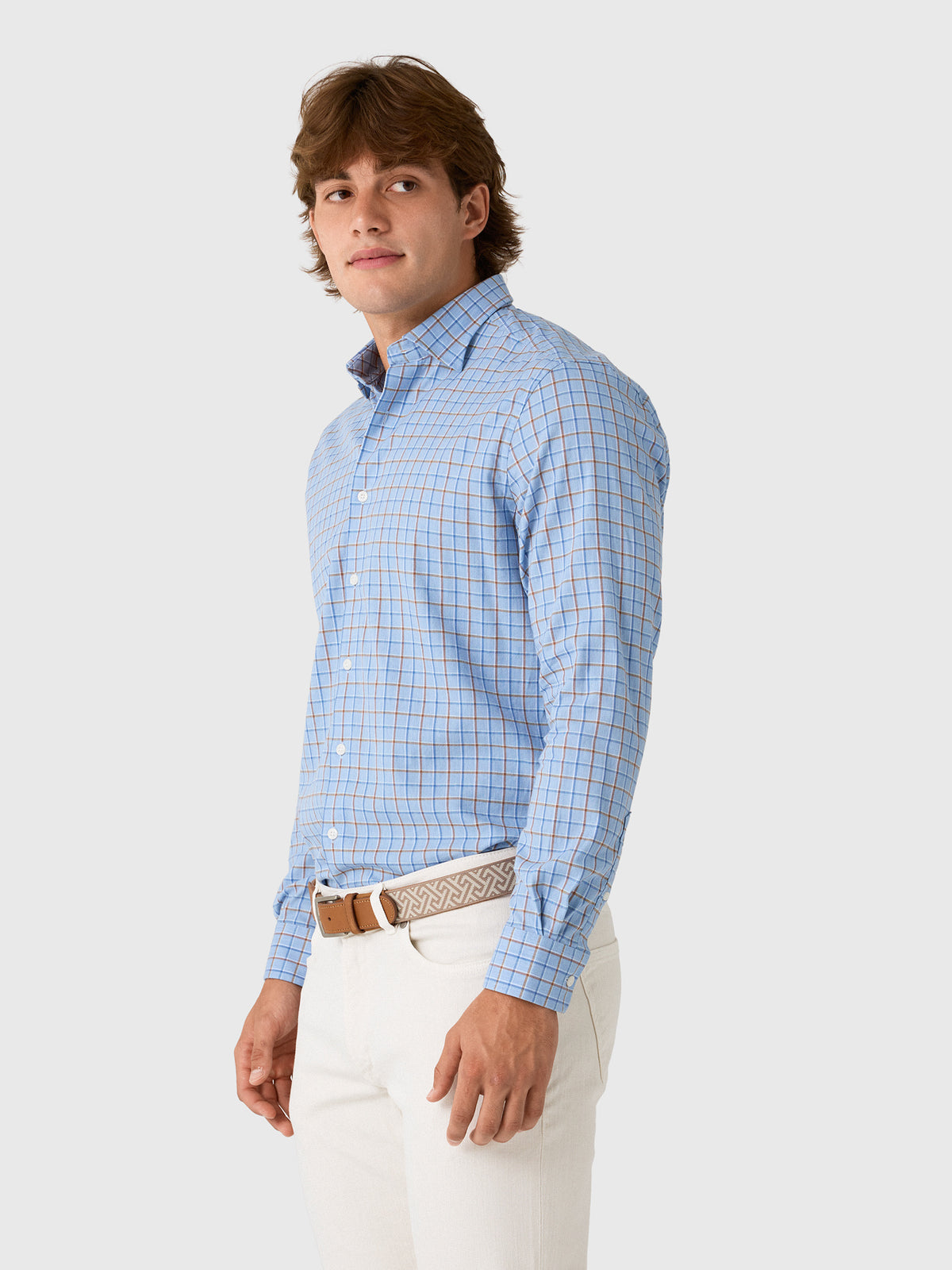 Johnnie-O Men's Chestnut Pane Performance Button-Down Shirt - Saint Bernard