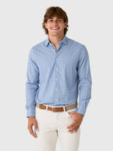 Johnnie-O Men's Chestnut Pane Performance Button-Down Shirt - Saint Bernard