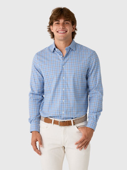 Johnnie-O Men's Chestnut Pane Performance Button-Down Shirt