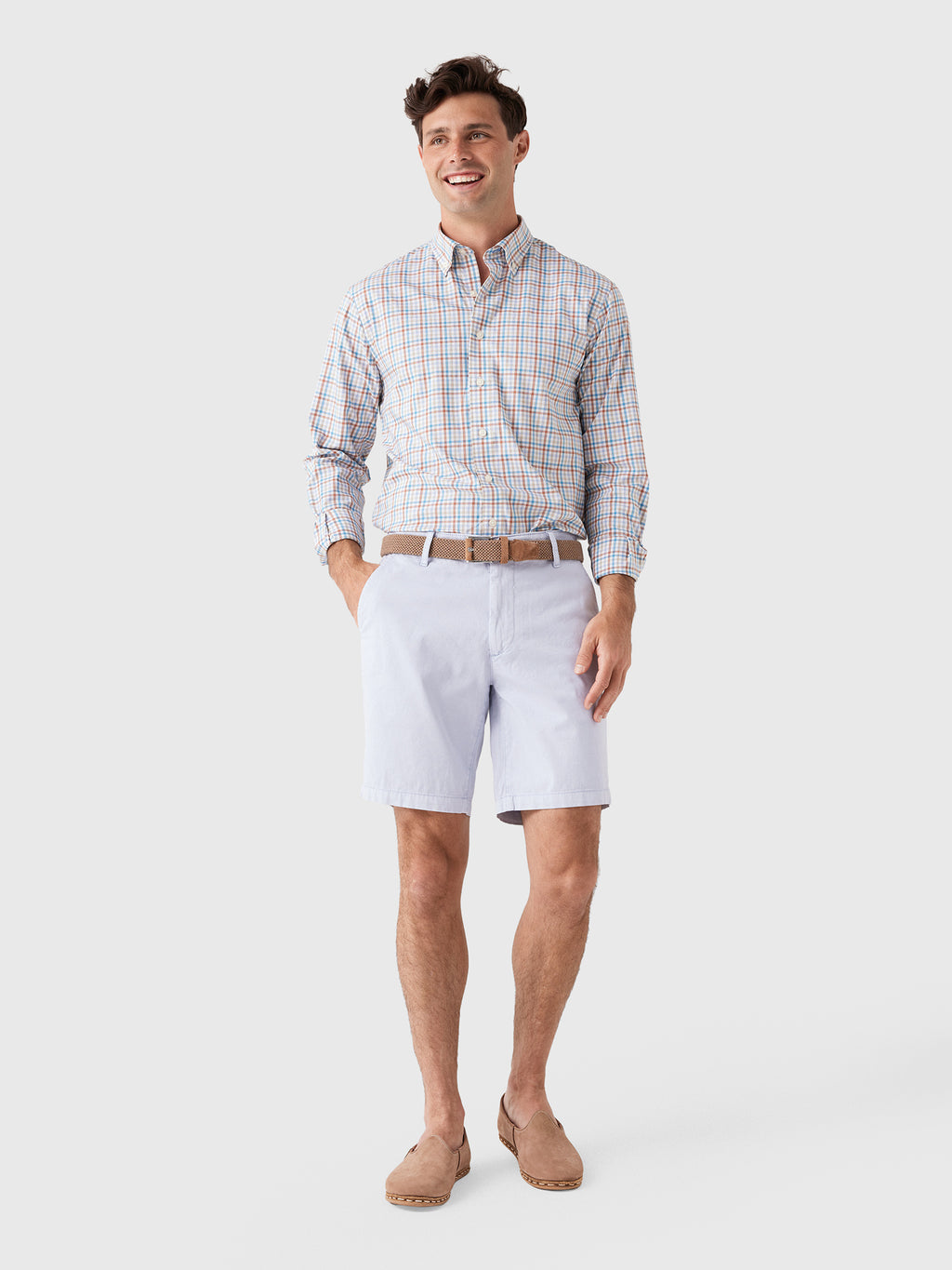 Johnnie-O Men's Redwood Check Performance Button-Down Shirt - Saint Bernard
