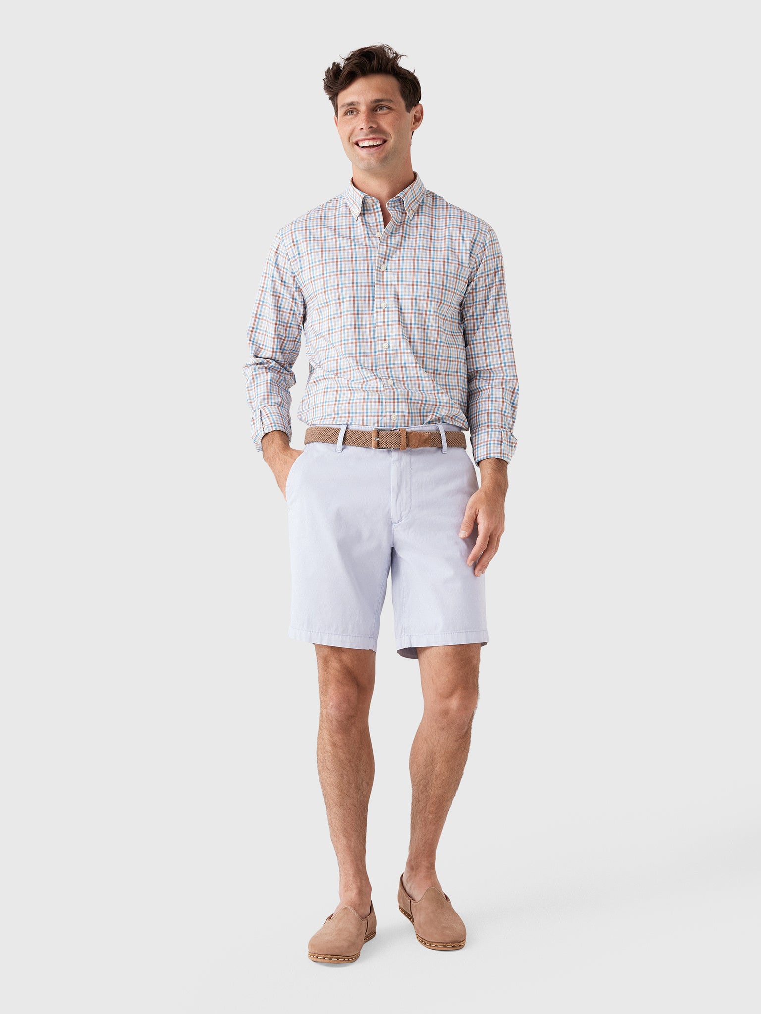 Johnnie-O Men's Redwood Check Performance Button-Down Shirt - Saint Bernard