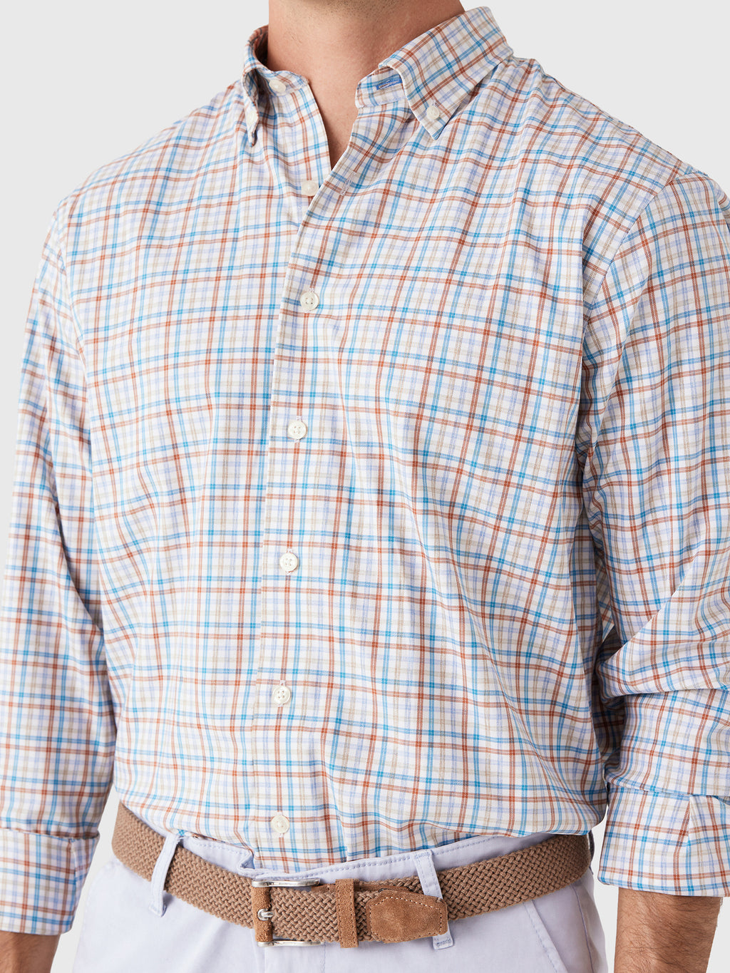 Johnnie-O Men's Redwood Check Performance Button-Down Shirt - Saint Bernard