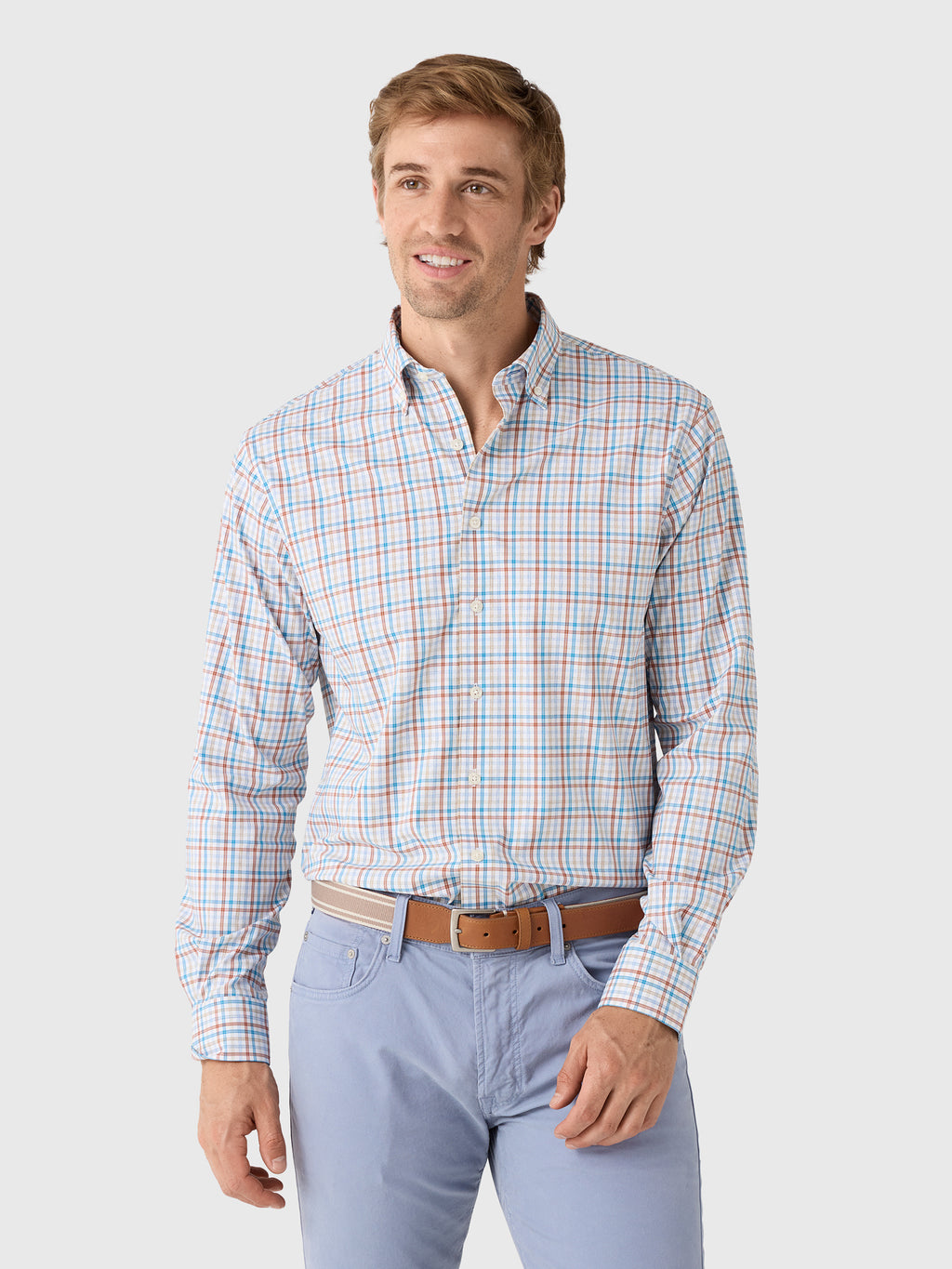 Johnnie-O Men's Redwood Check Performance Button-Down Shirt
