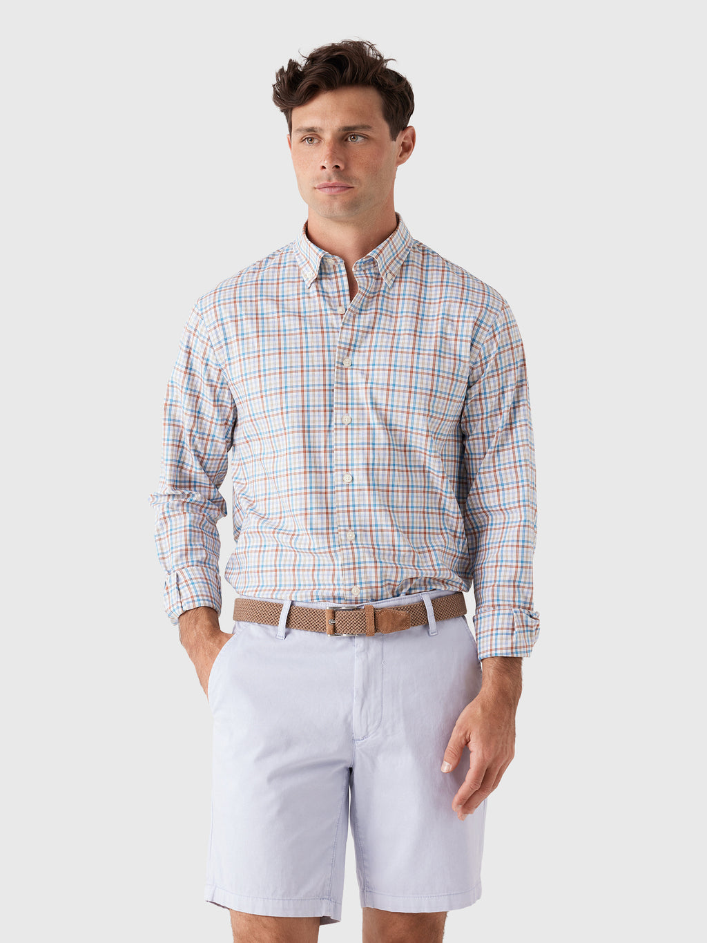 Johnnie-O Men's Redwood Check Performance Button-Down Shirt - Saint Bernard