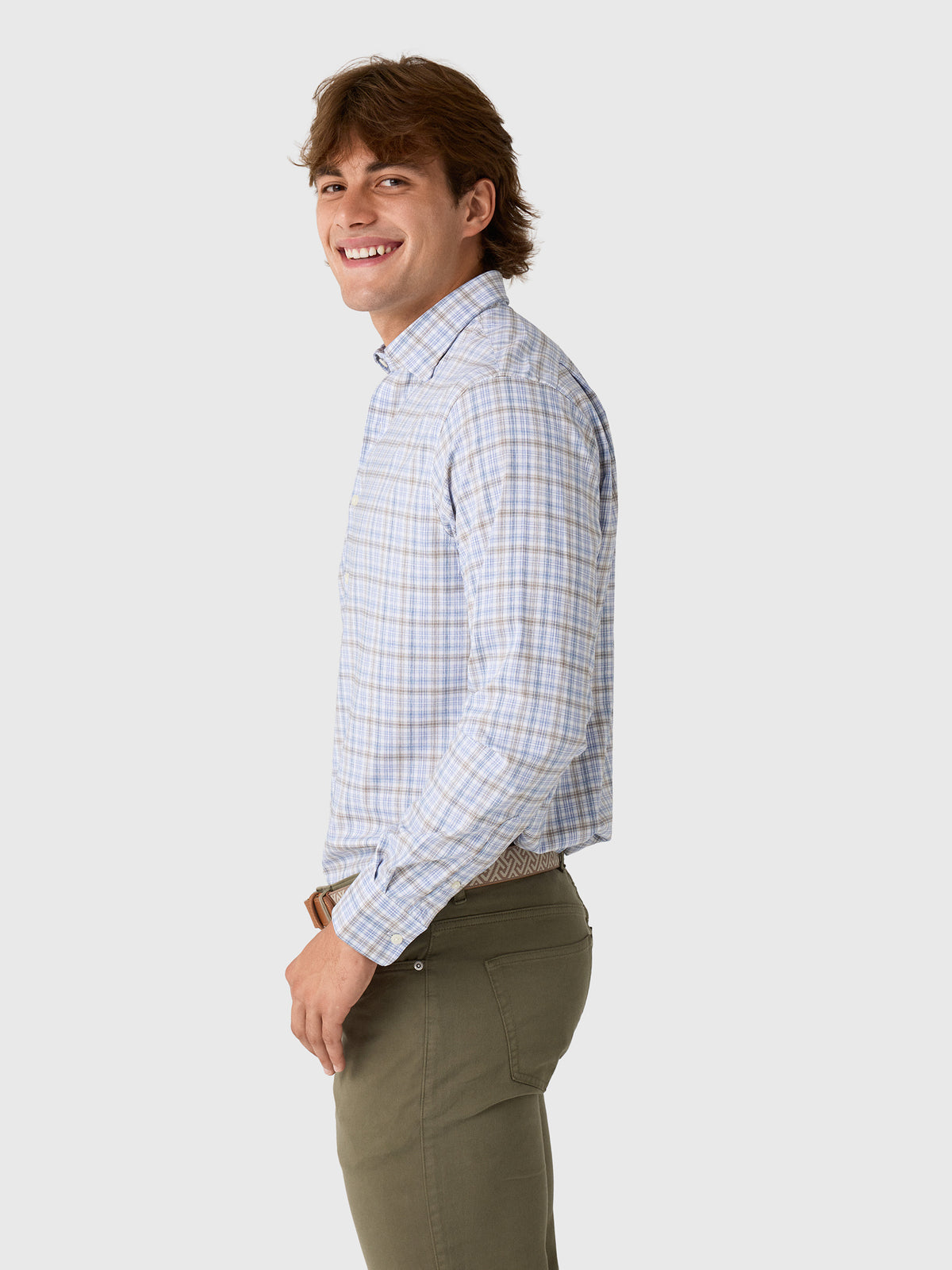 Johnnie-O Men's Chelsea Pane Performance Button-Down Shirt - Saint Bernard