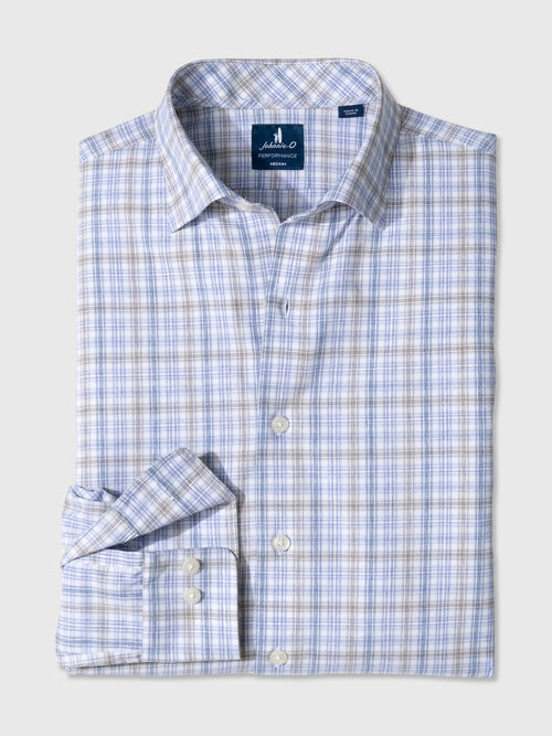 Johnnie-O Men's Chelsea Pane Performance Button-Down Shirt - Saint Bernard