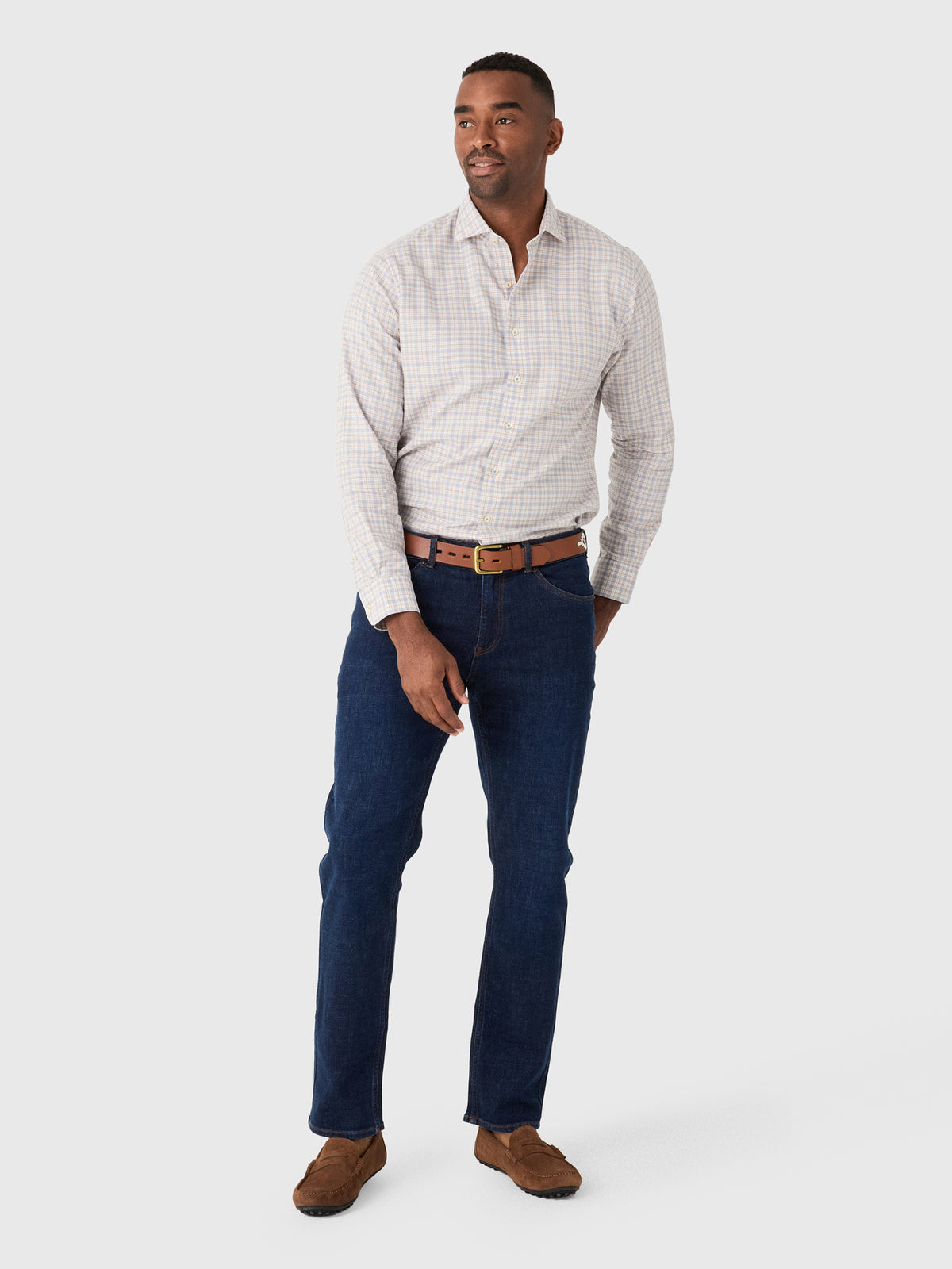 Johnnie-O Men's Bayview Pane Top Shelf Cotton Button-Down Shirt - Saint Bernard