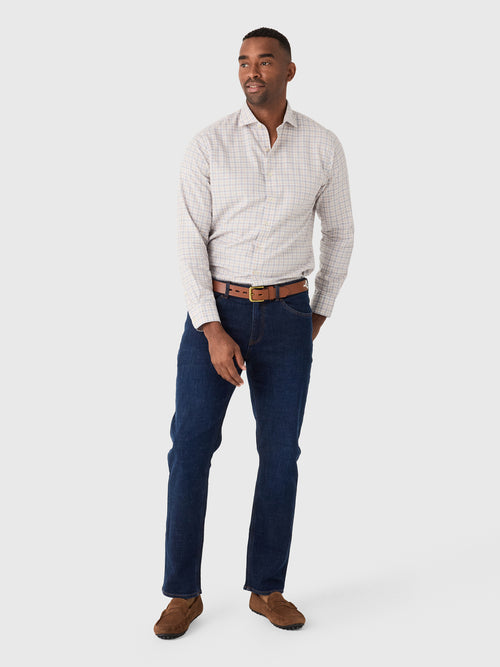 Johnnie-O Men's Bayview Pane Top Shelf Cotton Button-Down Shirt - Saint Bernard