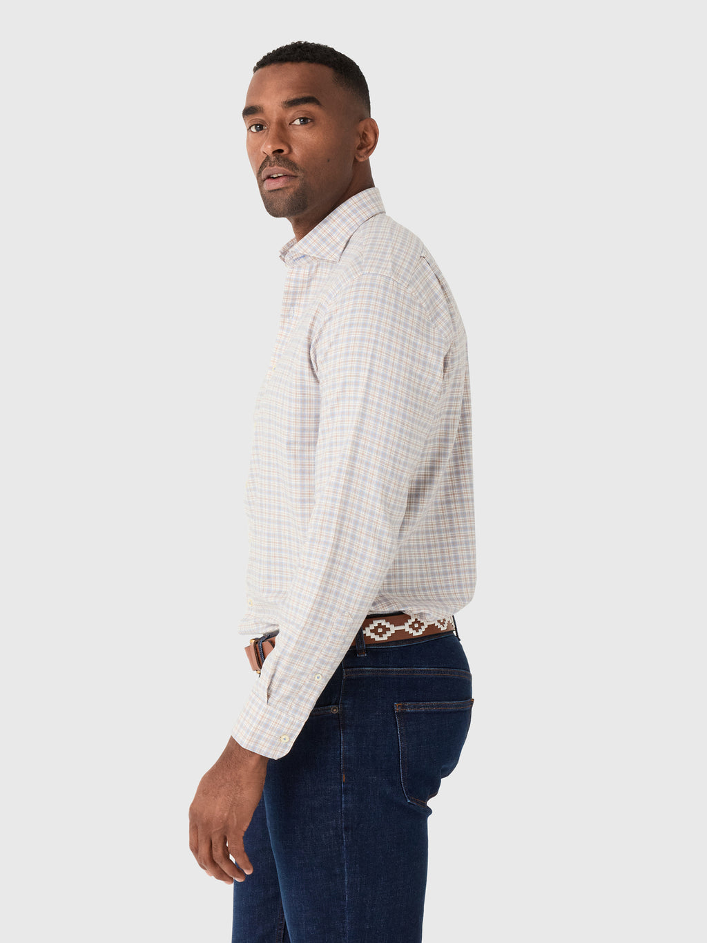 Johnnie-O Men's Bayview Pane Top Shelf Cotton Button-Down Shirt - Saint Bernard
