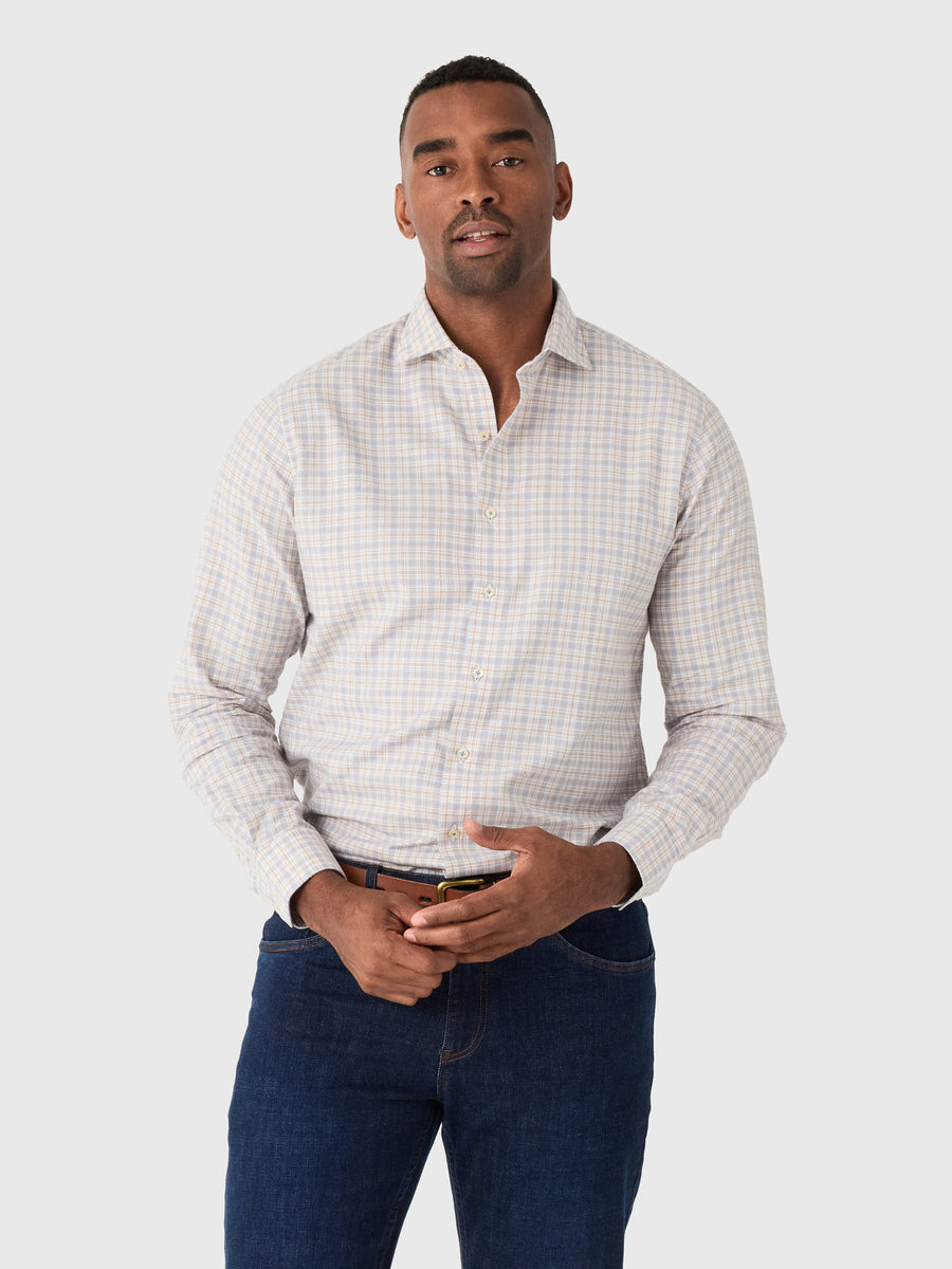 Johnnie-O Men's Bayview Pane Top Shelf Cotton Button-Down Shirt - Saint Bernard