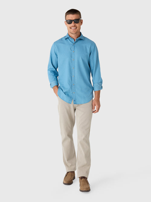 Johnnie-O Men's Chambray Snap Top Shelf Button-Down Shirt
