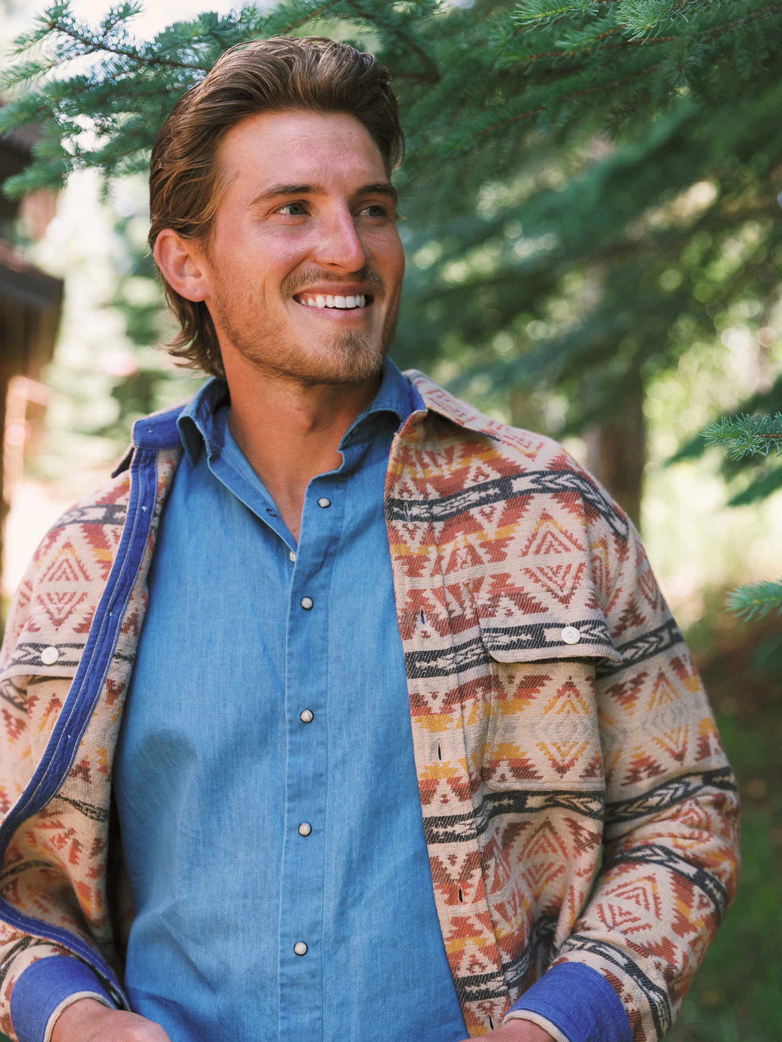 Johnnie-O Men's Chambray Snap Top Shelf Button-Down Shirt