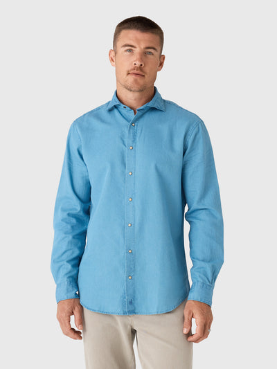Johnnie-O Men's Chambray Snap Top Shelf Button-Down Shirt