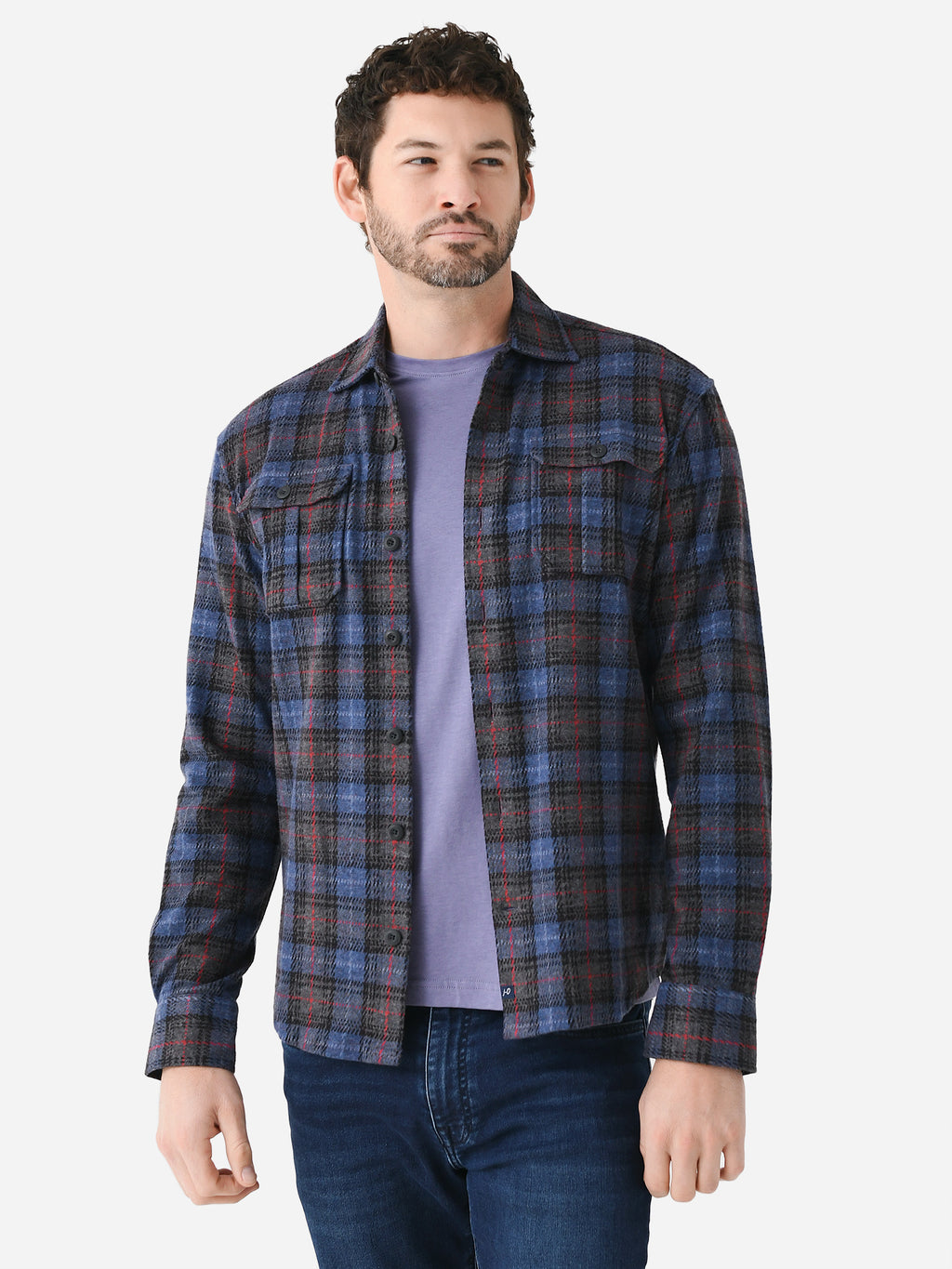 Johnnie-O Men's Demarco Stretch Flannel Lodge Shirt - Saint Bernard