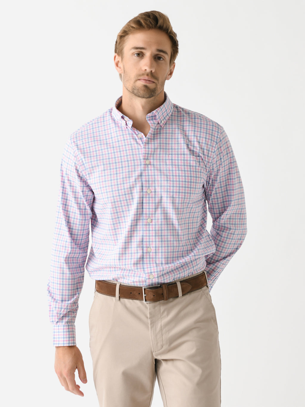 Johnnie-O Men's Rylen Performance Button-Down Shirt - Saint Bernard