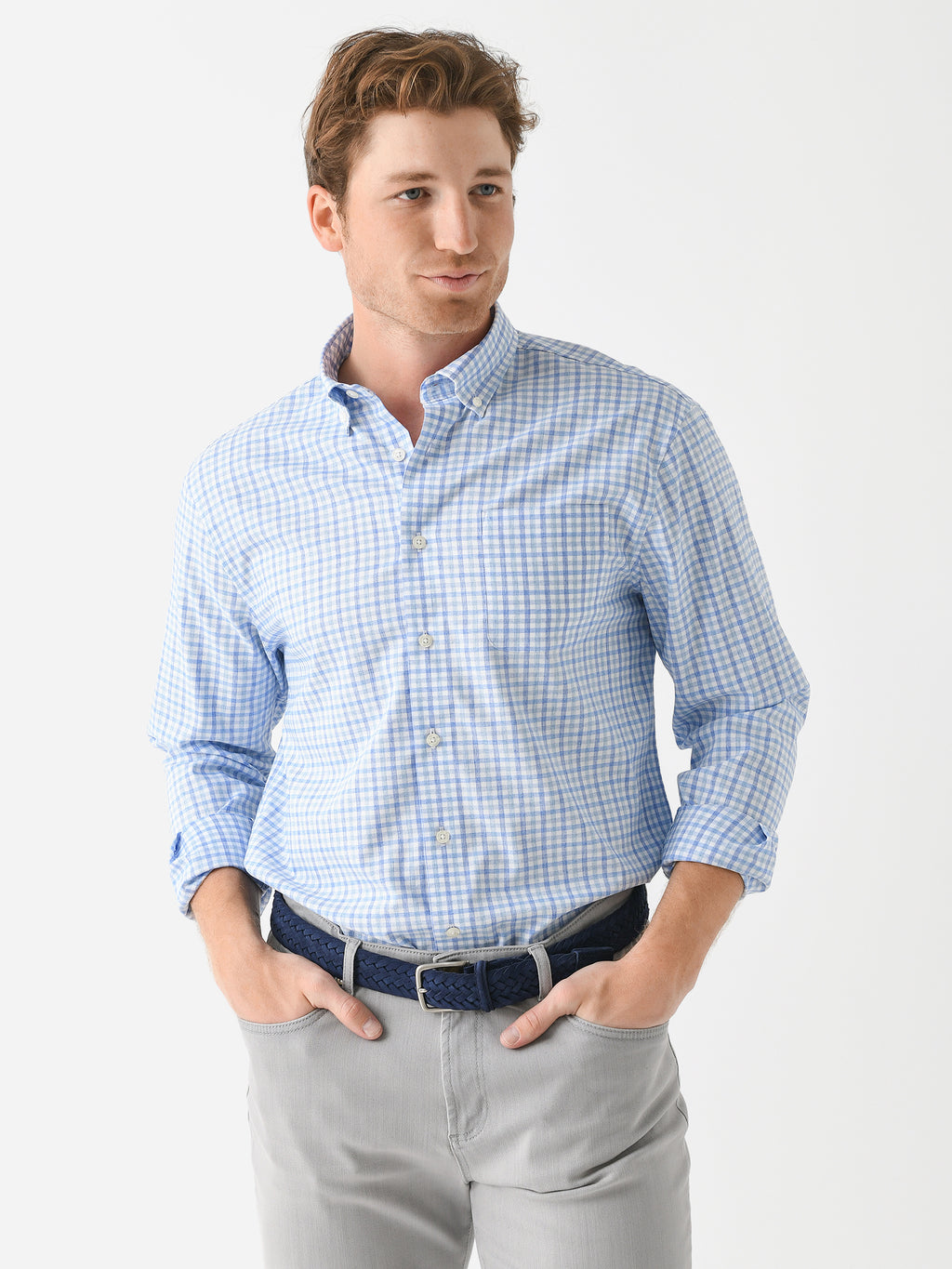 Johnnie-O Men's Rylen Performance Button-Down Shirt - Saint Bernard