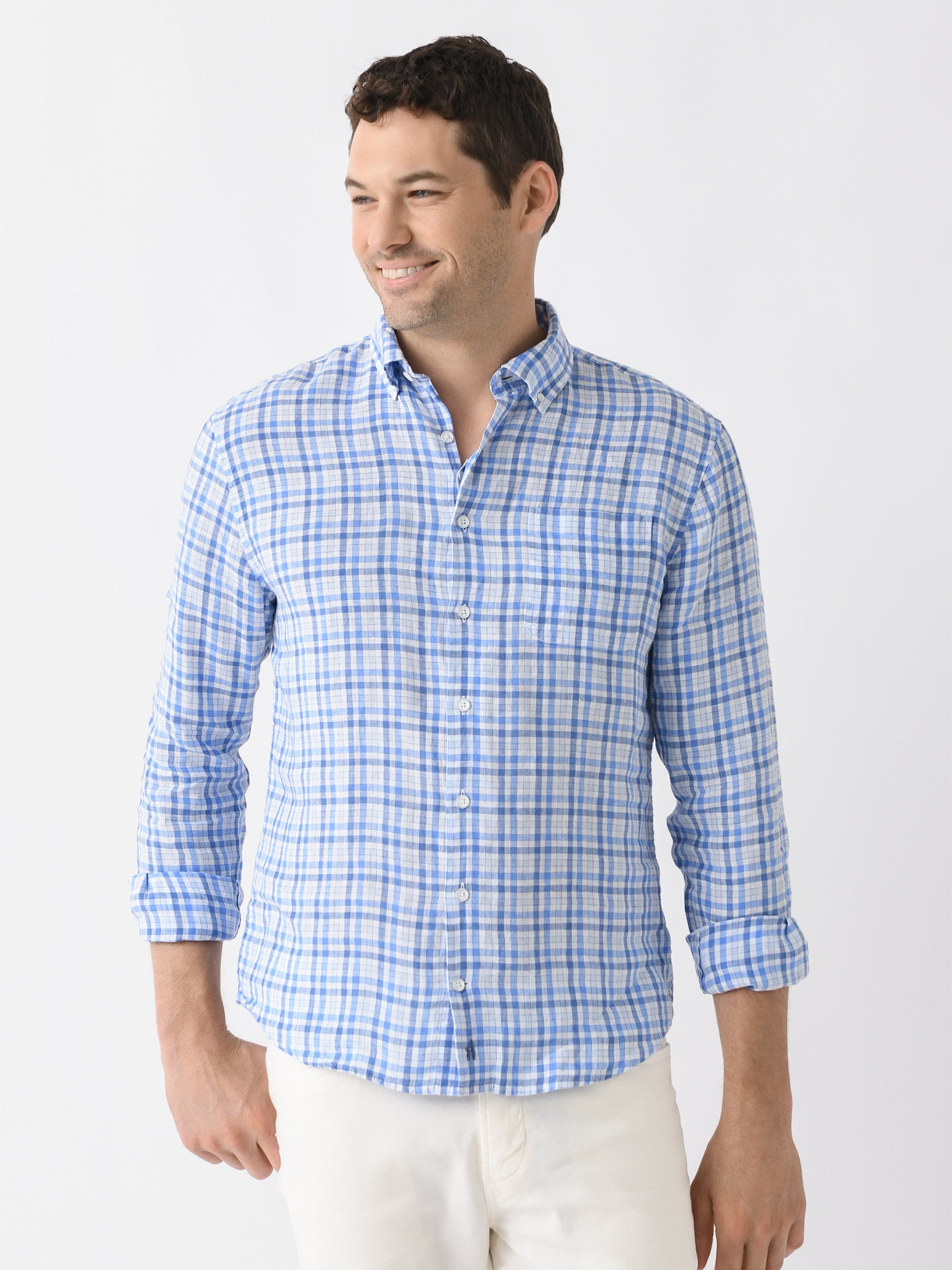 Johnnie-O Men's Bronx Linen Button-Down Shirt - Saint Bernard