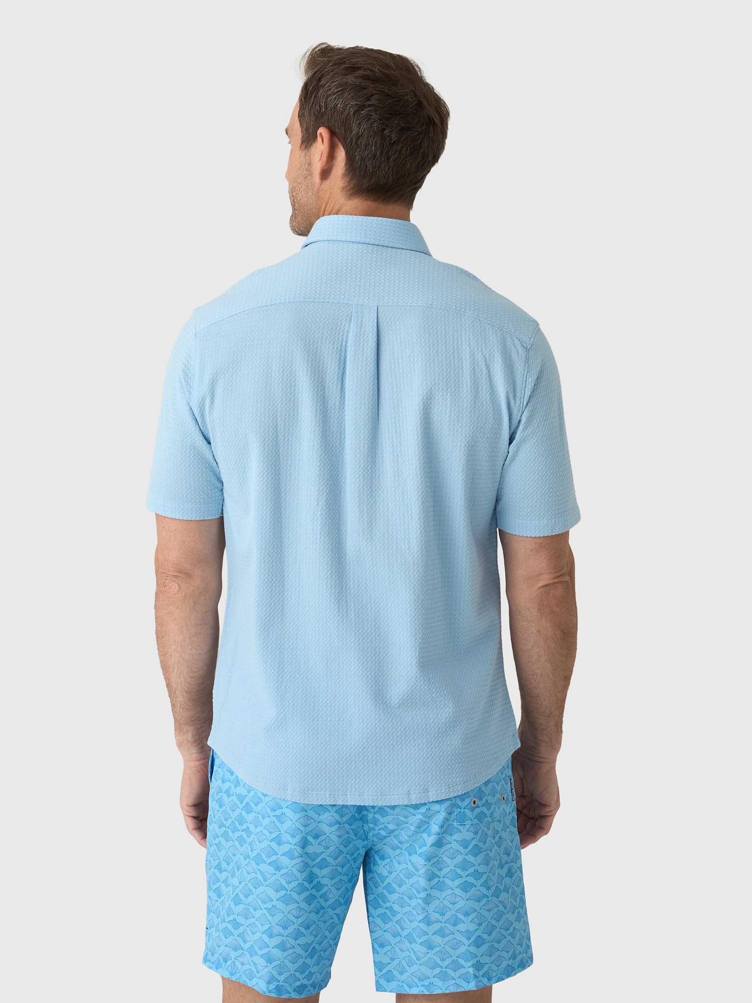 Johnnie-O Men's Surfsucker Hangin' Out Knit Button-Down Shirt - Saint Bernard