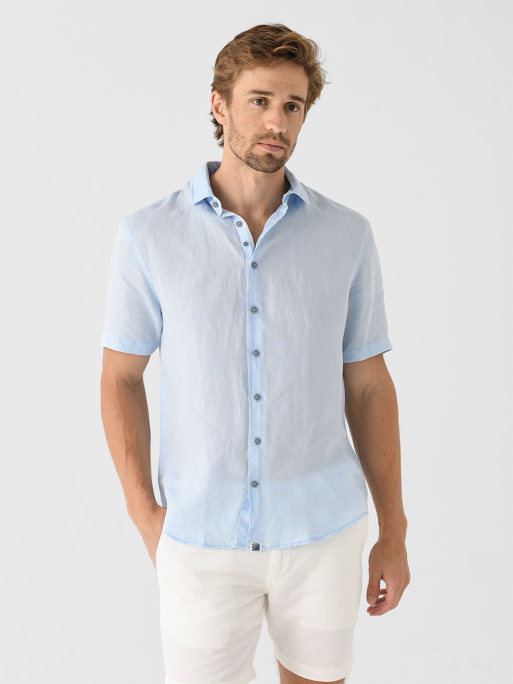 Johnnie-O Men's Gianni Hangin' Out Linen Button-Down Shirt - Saint Bernard