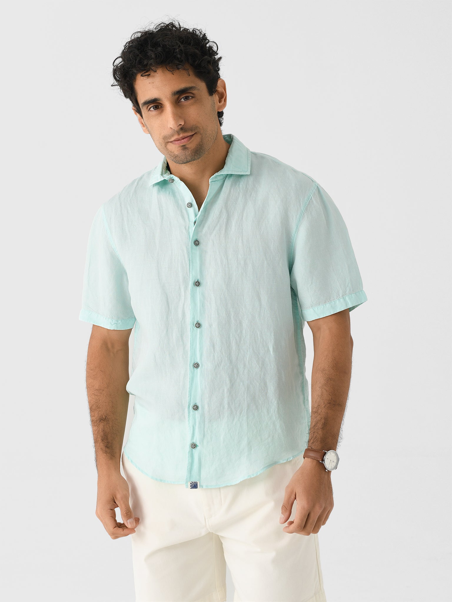Johnnie-O Men's Gianni Hangin' Out Linen Button-Down Shirt - Saint Bernard