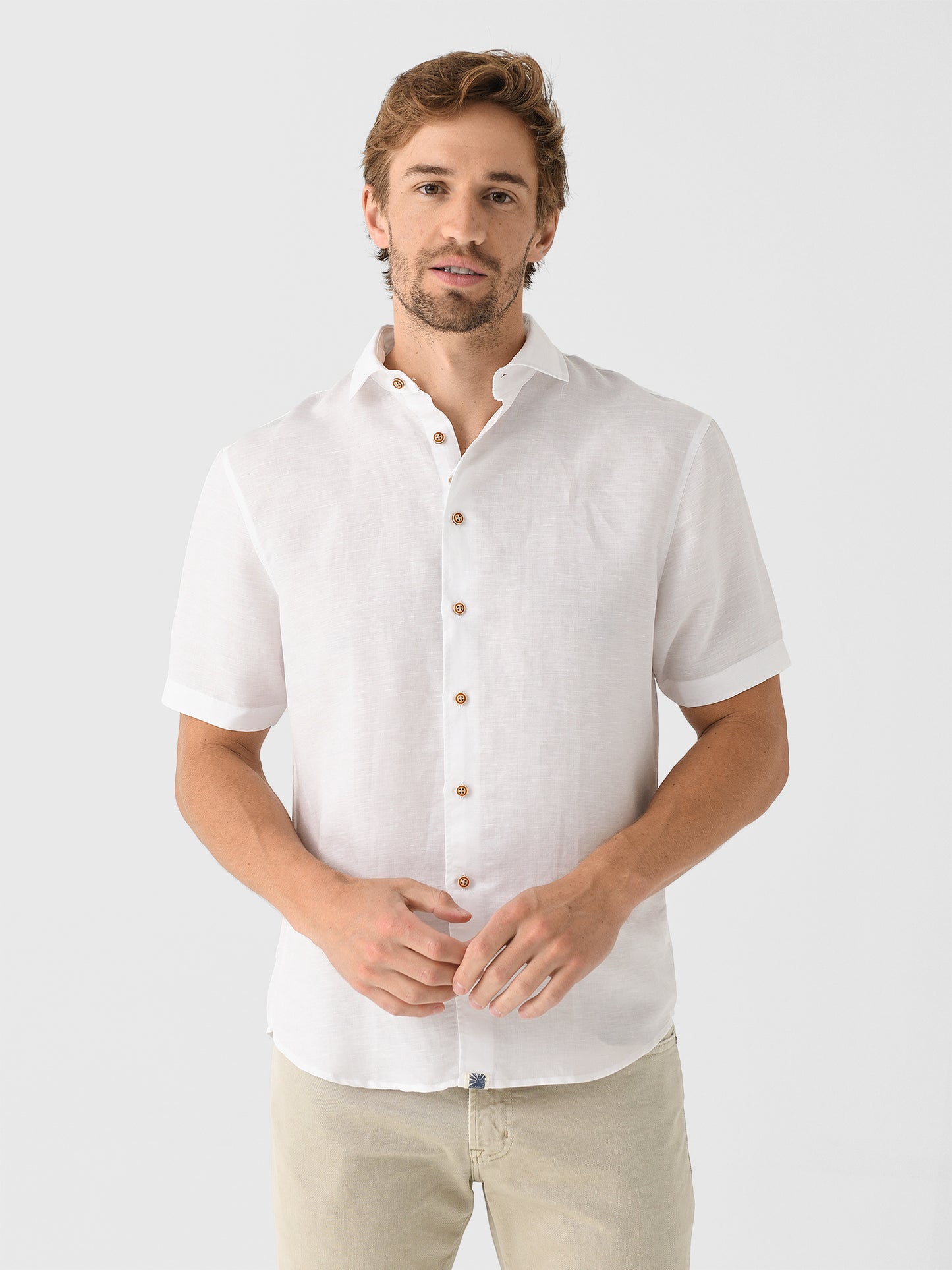 Johnnie-O Men's Gianni Hangin' Out Linen Button-Down Shirt - Saint Bernard