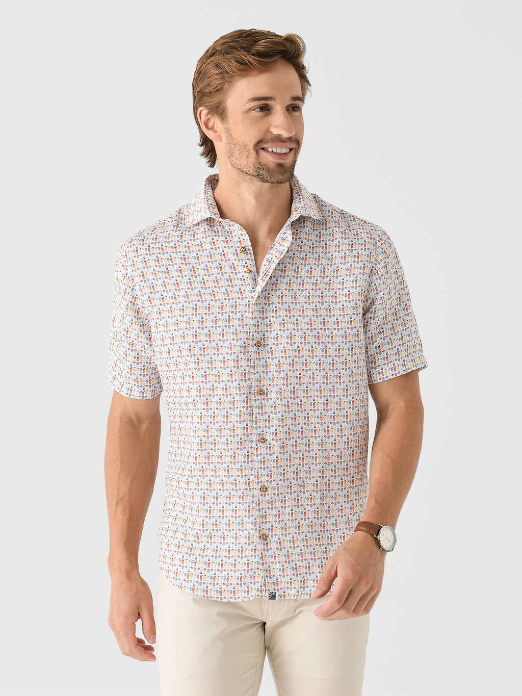 Johnnie-O Men's 5 O'Clock Somewhere Hangin' Out Button-Down Shirt - Saint Bernard
