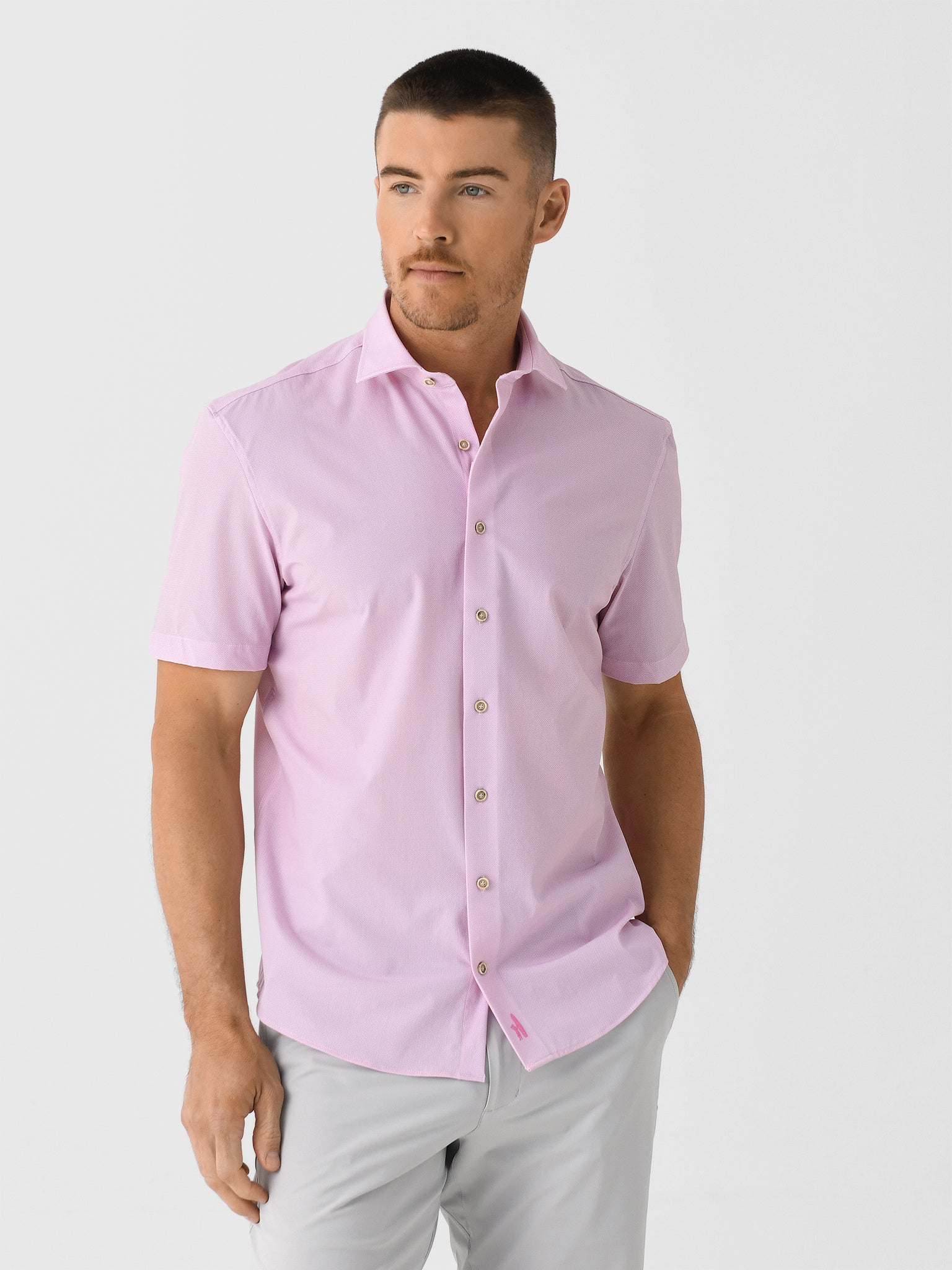 Johnnie-O Men's Spielman Hangin' Out Knit Button-Down Shirt - Saint Bernard