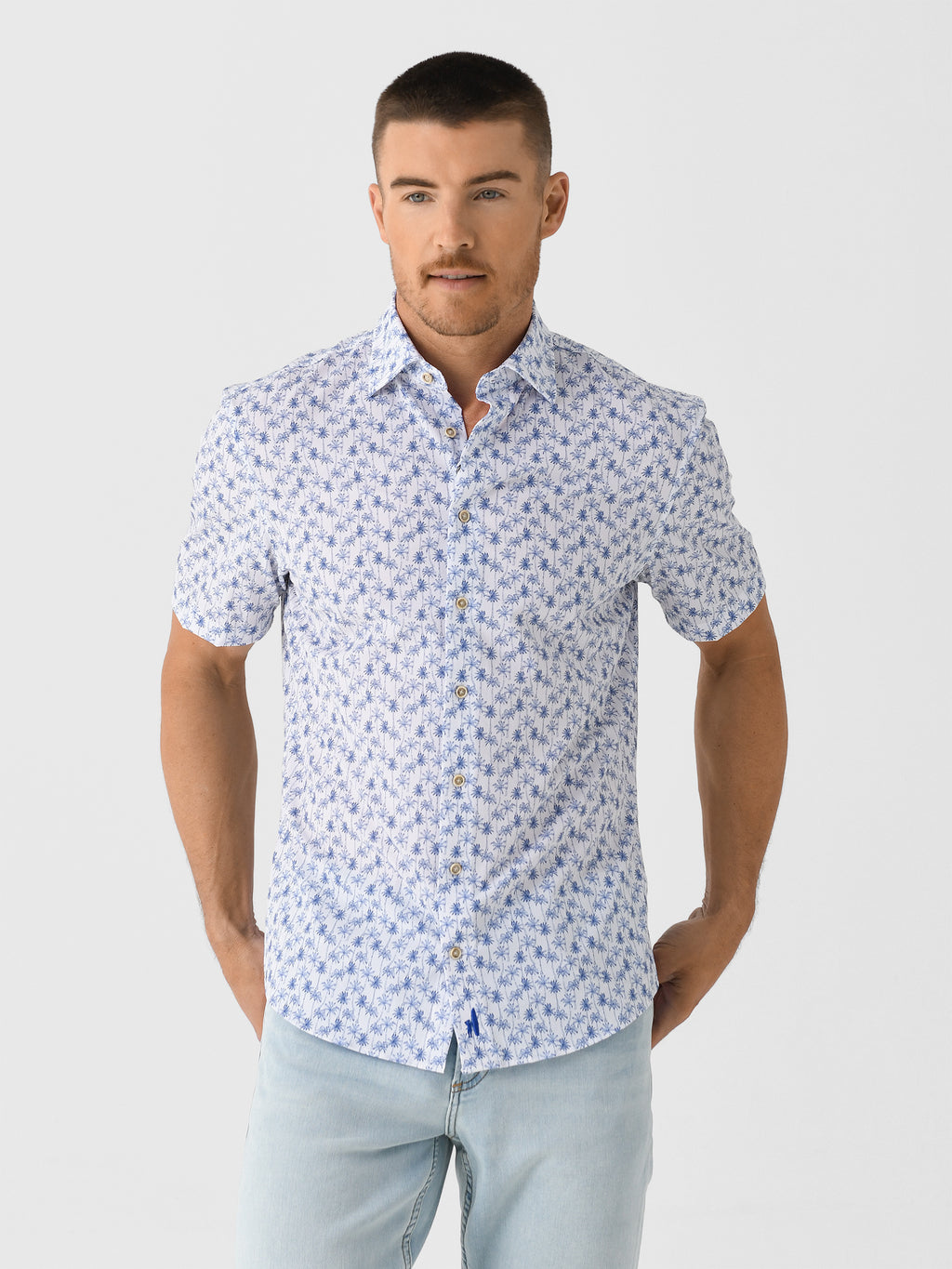 Johnnie-O Men's Mendocino Hangin' Out Knit Button-Down Shirt - Saint Bernard