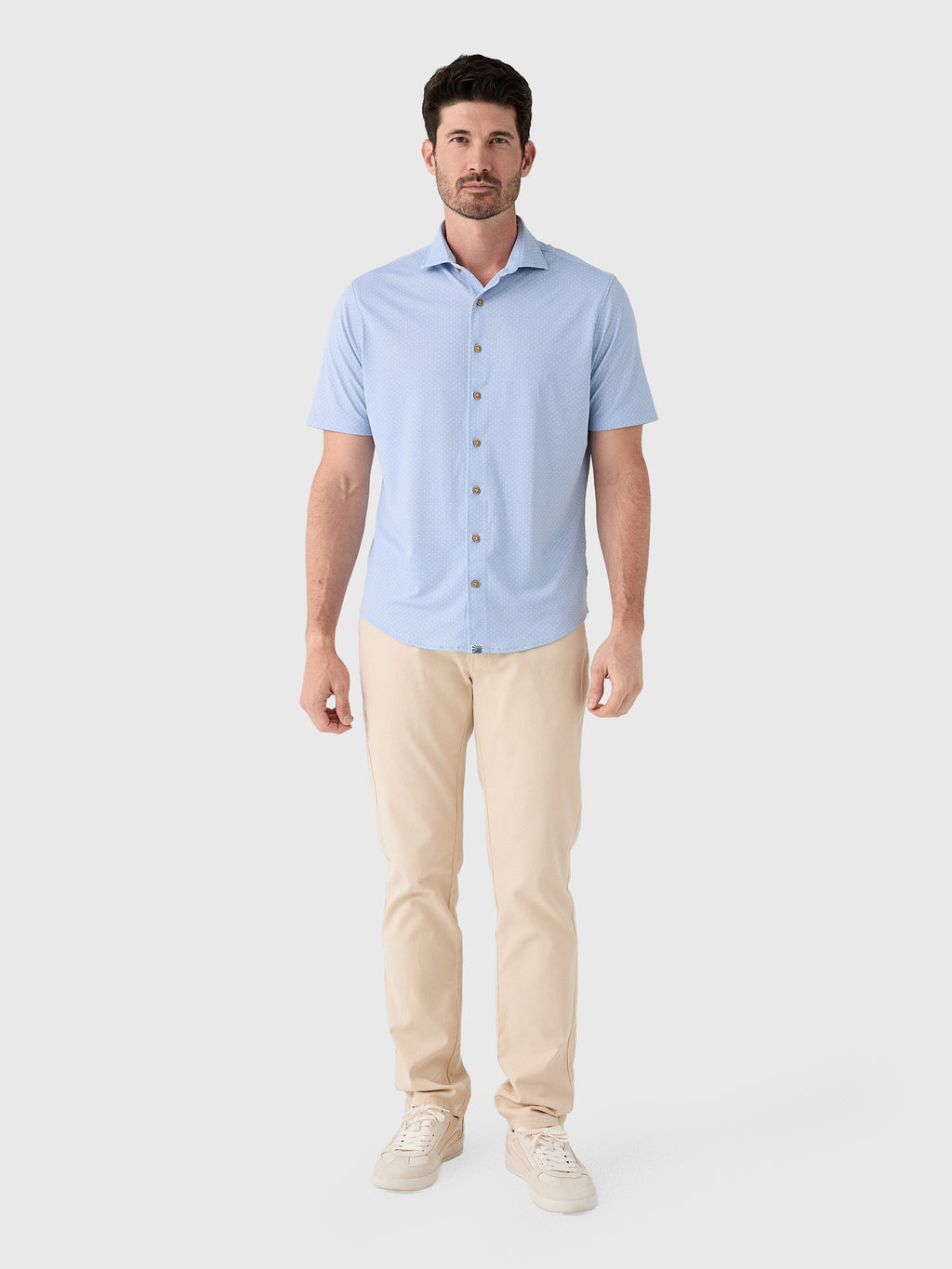 Johnnie-O Men's Augustine Printed Mesh Short Sleeve Button-Down Shirt - Saint Bernard