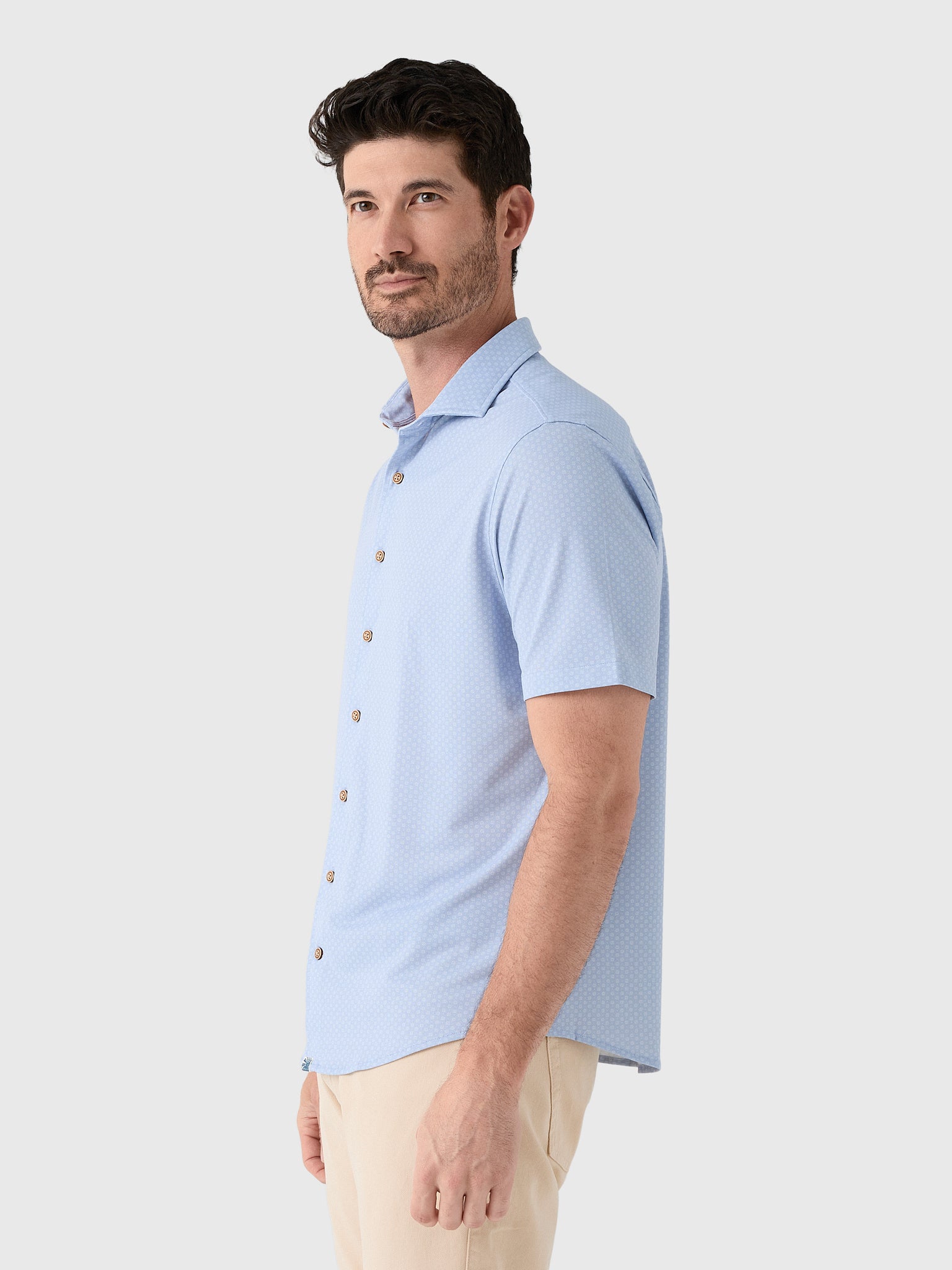 Johnnie-O Men's Augustine Printed Mesh Short Sleeve Button-Down Shirt - Saint Bernard