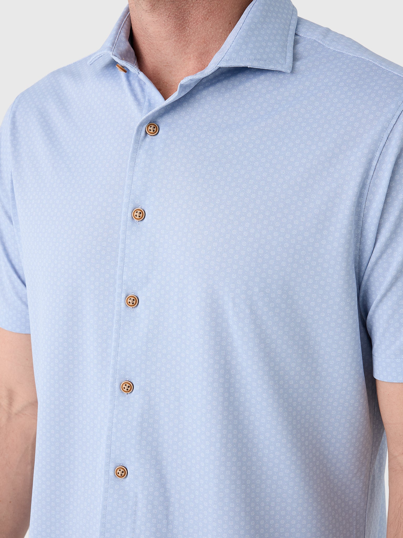 Johnnie-O Men's Augustine Printed Mesh Short Sleeve Button-Down Shirt - Saint Bernard