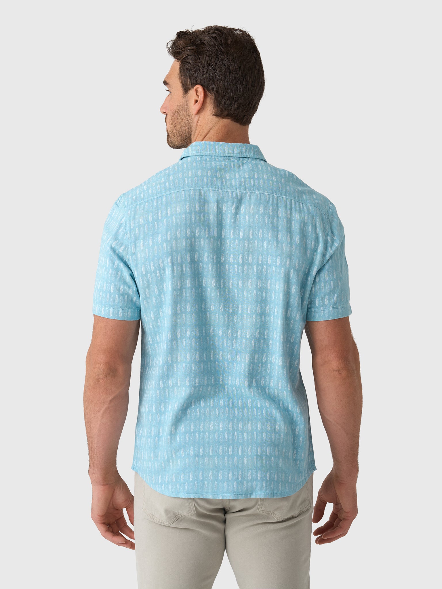 Johnnie-O Men's Beachley Short Sleeve Button-Down Surf Shirt - Saint Bernard