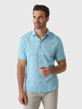 Johnnie-O Men's Beachley Short Sleeve Button-Down Surf Shirt - Saint Bernard
