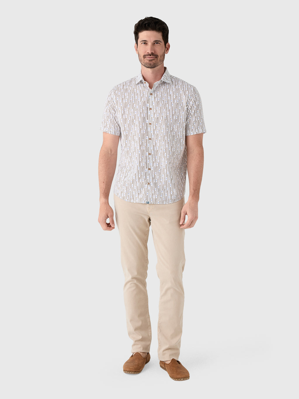 Johnnie-O Men's Pendola Cotton Blend Short Sleeve Button-Down Shirt - Saint Bernard