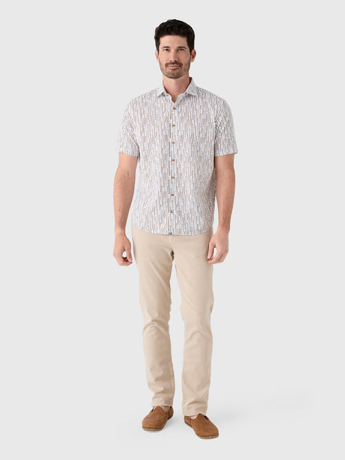 Johnnie-O Men's Pendola Cotton Blend Short Sleeve Button-Down Shirt