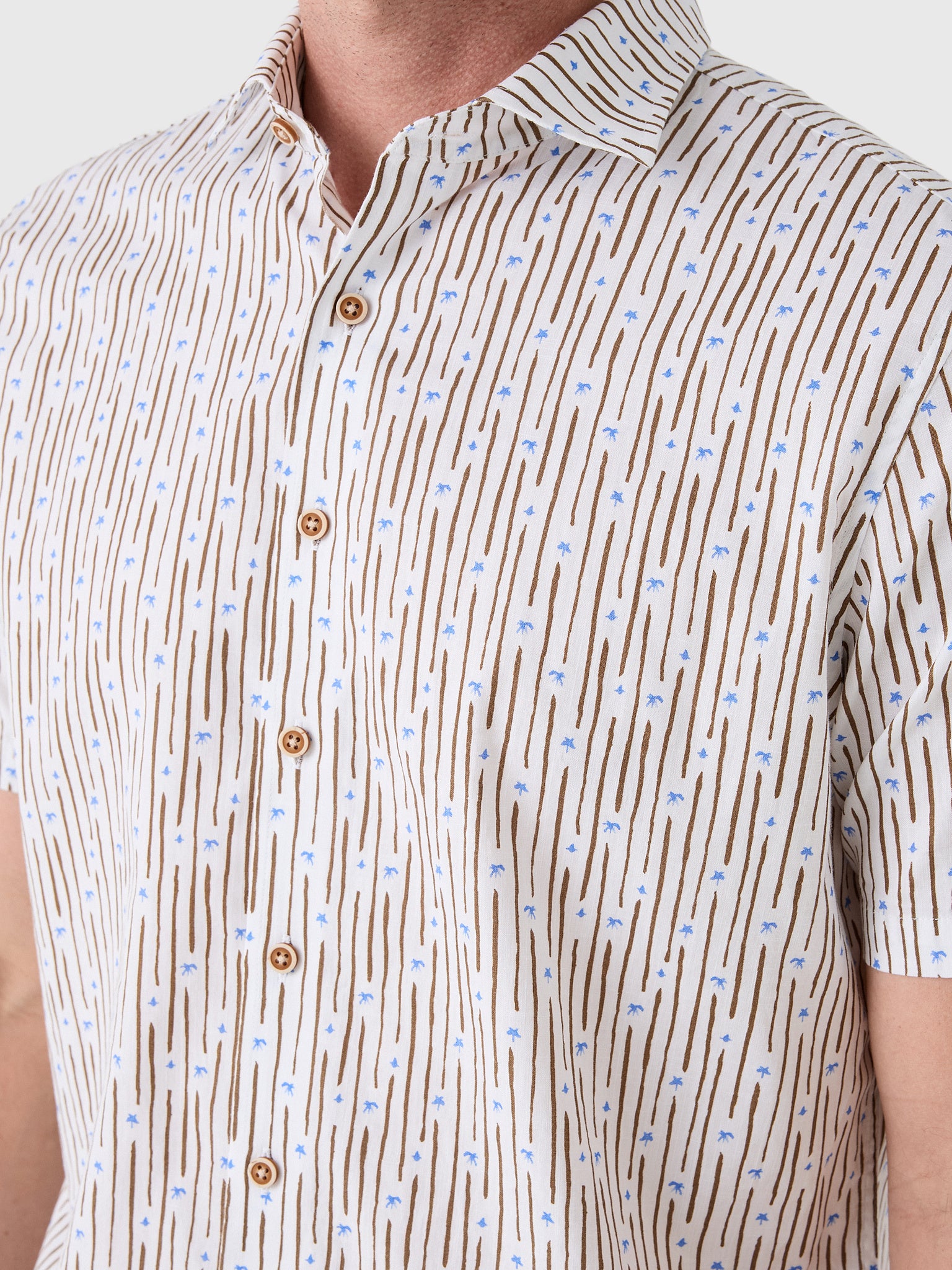 Johnnie-O Men's Pendola Cotton Blend Short Sleeve Button-Down Shirt - Saint Bernard