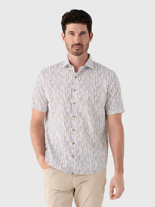 Johnnie-O Men's Pendola Cotton Blend Short Sleeve Button-Down Shirt