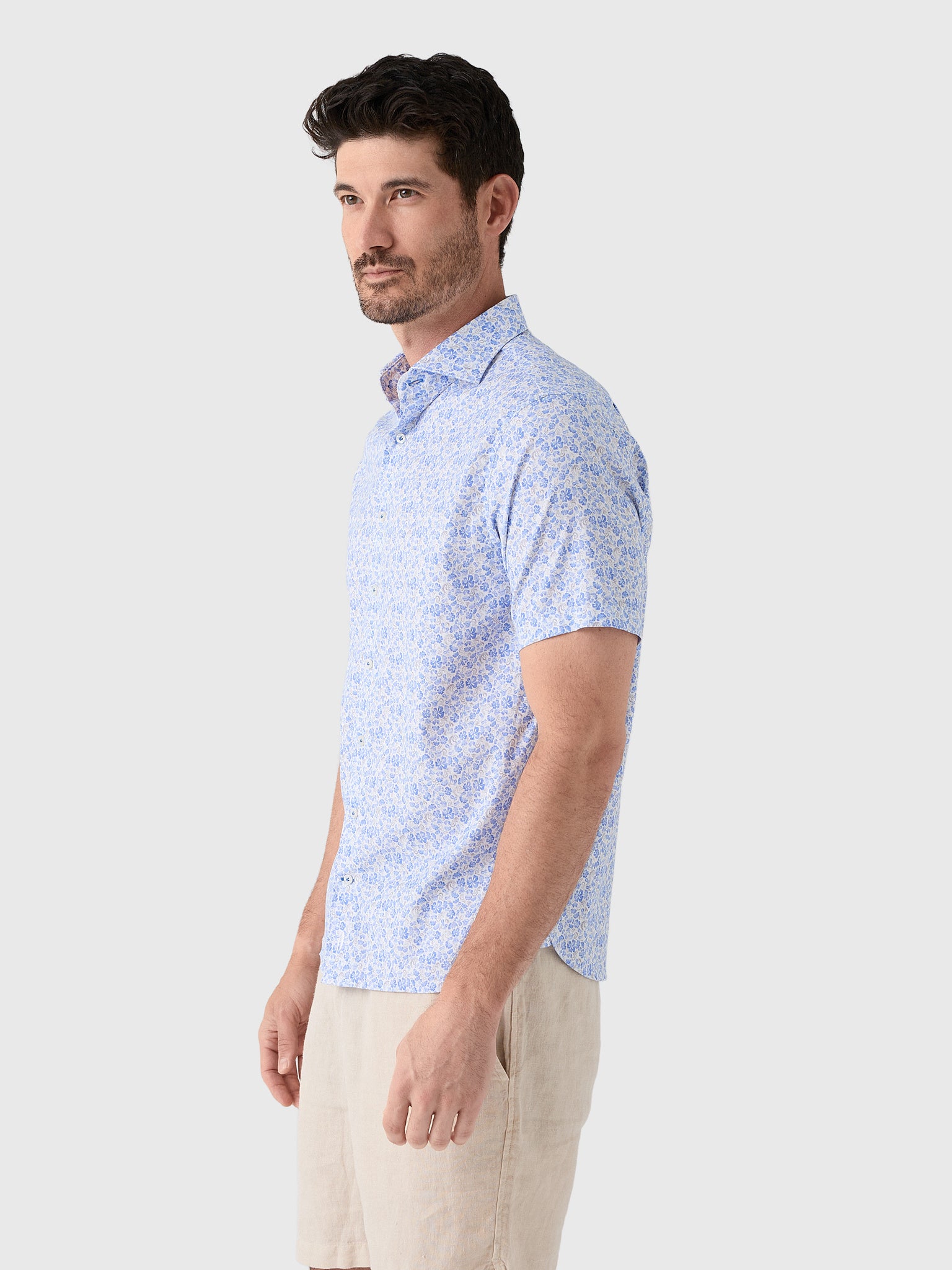 Johnnie-O Men's Filipe Printed Tencel Blend Short Sleeve Button-Down Shirt - Saint Bernard