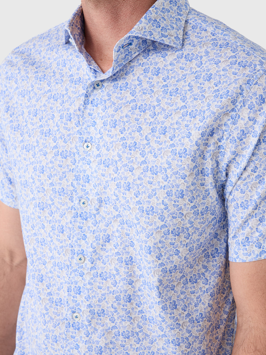 Johnnie-O Men's Filipe Printed Tencel Blend Short Sleeve Button-Down Shirt - Saint Bernard