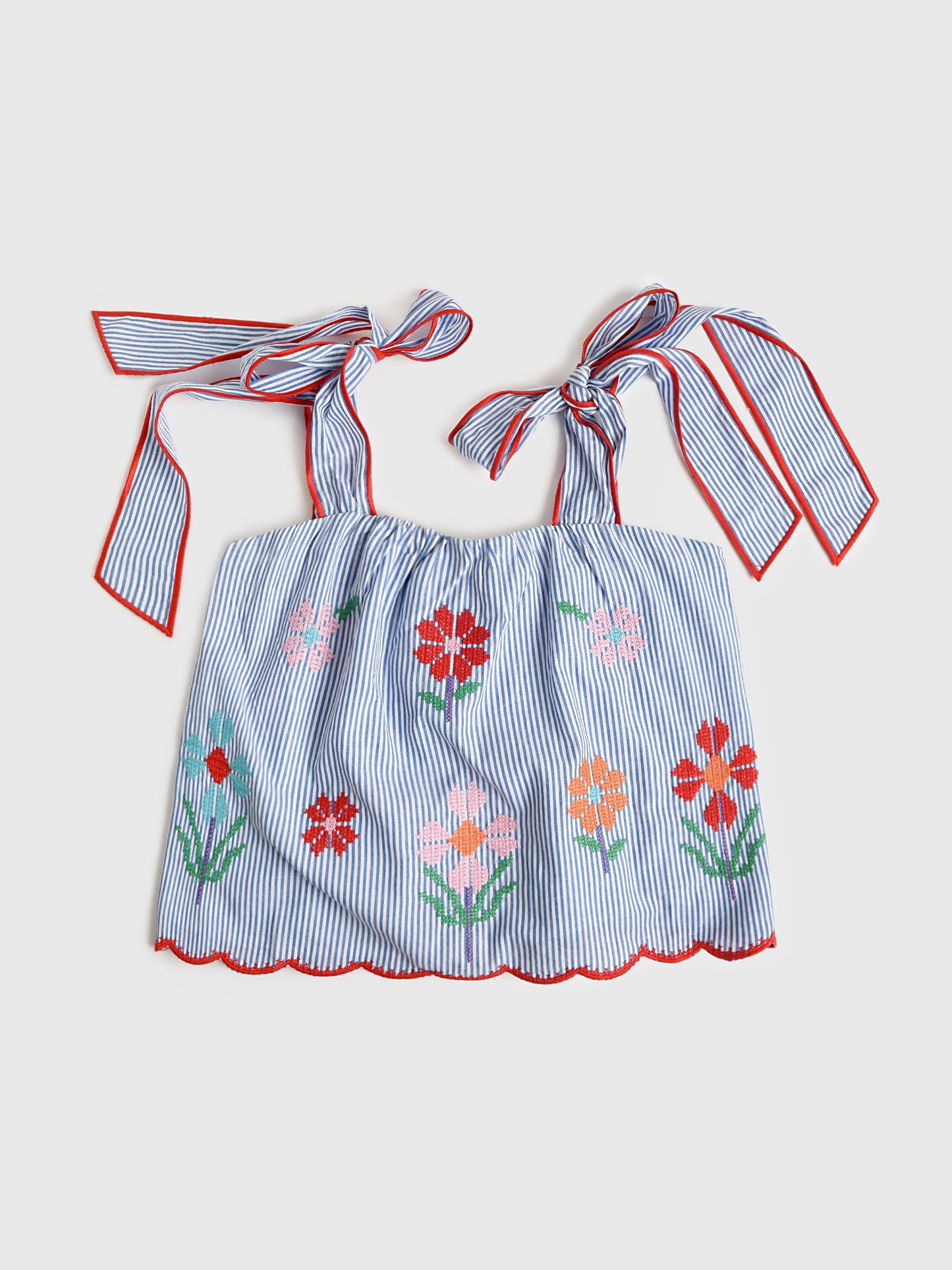 J. Marie Girls' Tristen Tie Strap Top - Saint Bernard