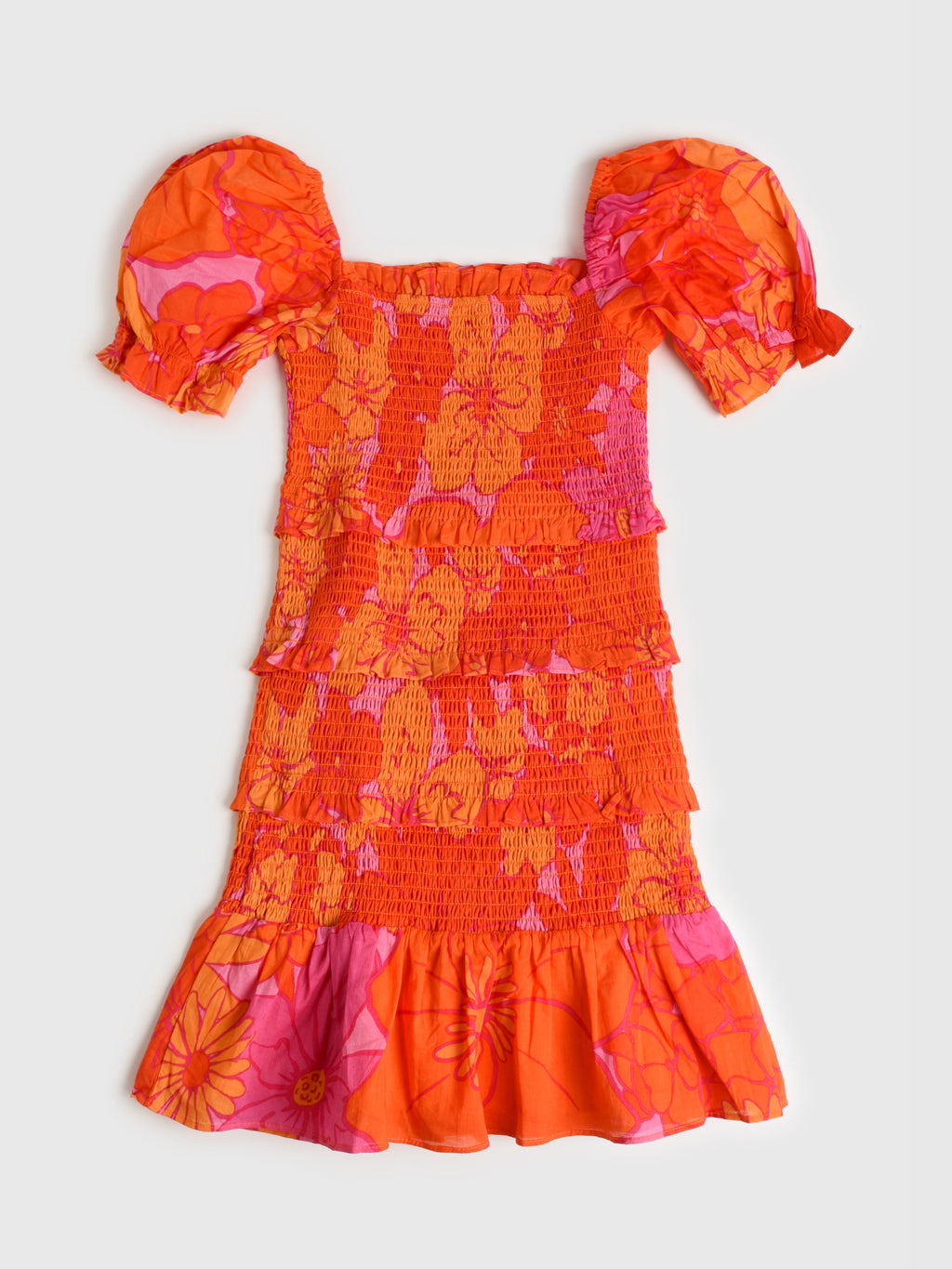 J. Marie Girls' Lizzie Puff Sleeve Dress - Saint Bernard